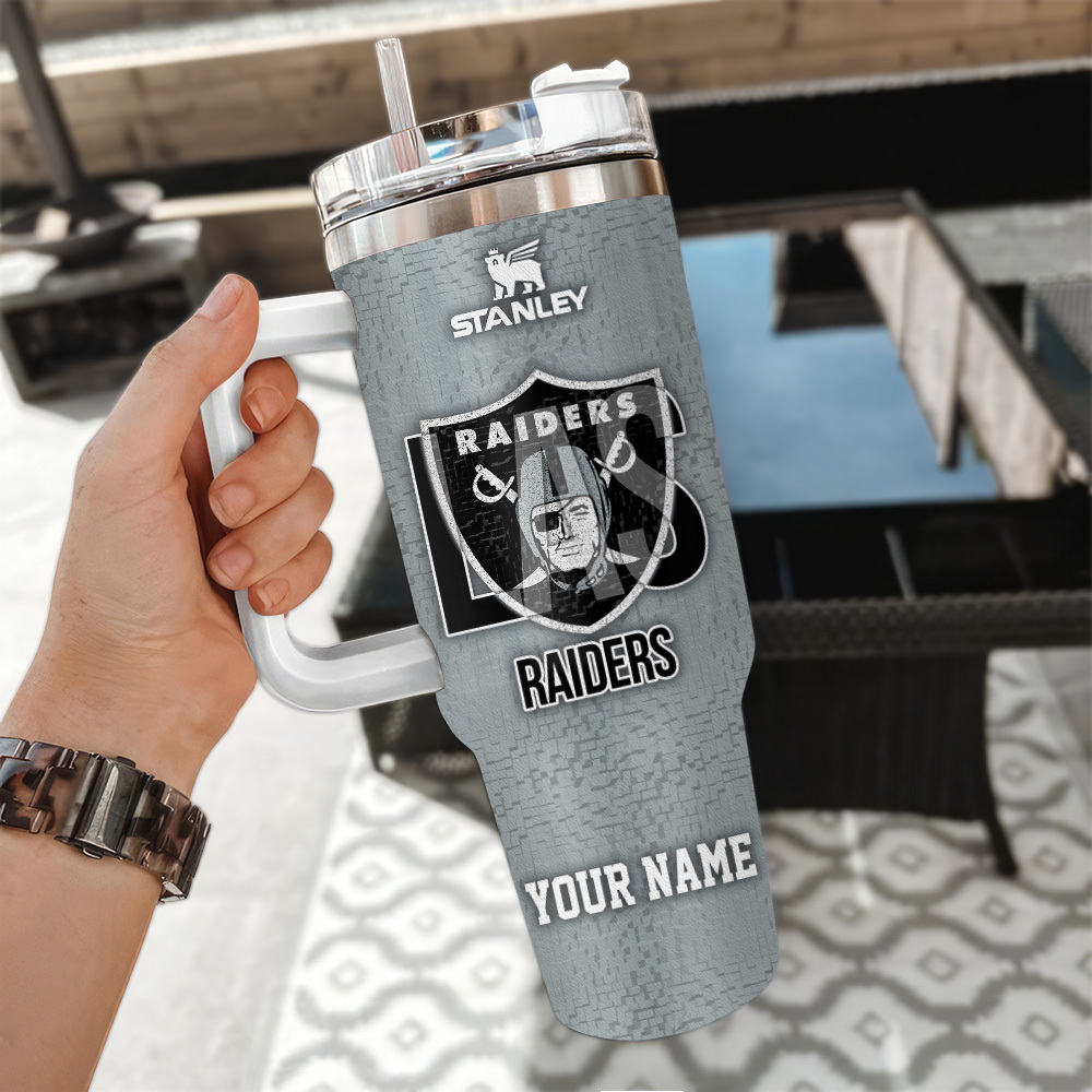 Las Vegas Raiders NFL 3D Logo Custom Stanley Cup 40 oz 30 oz Tumbler With Handle