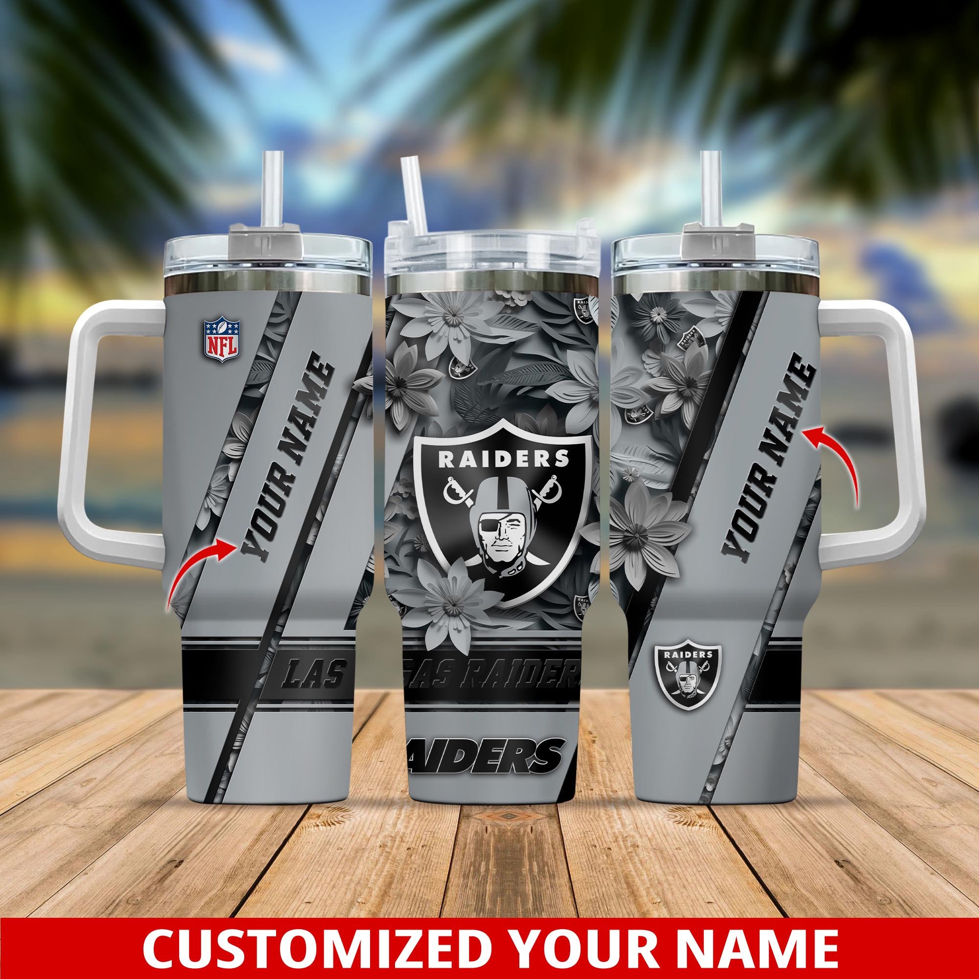 Las Vegas Raiders NFL Custom Stanley Cup 40 oz 30 oz Tumbler With Handle