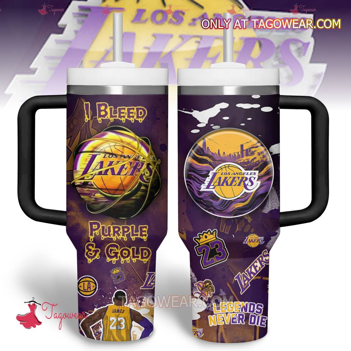 LeBron James Los Angeles Lakers NBA Custom Stanley Cup 40 oz 30 oz Tumbler With Handle
