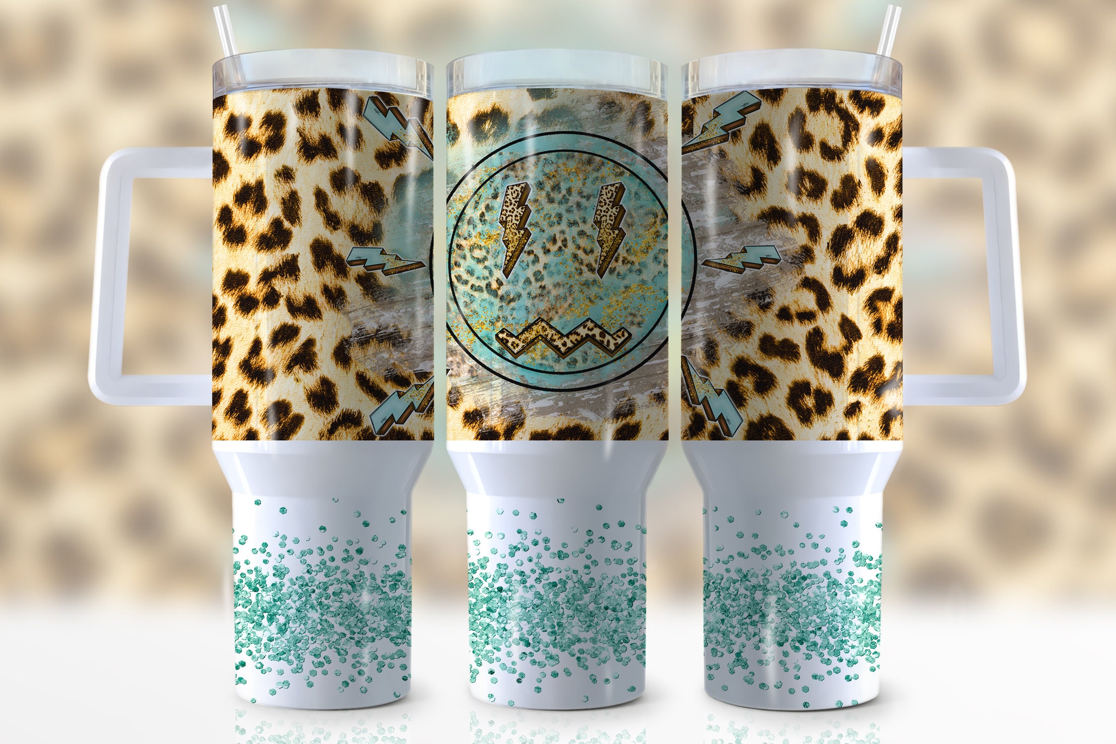 Leopard Cheetah Print Custom Stanley Cup 40 oz 30 oz Tumbler With Handle