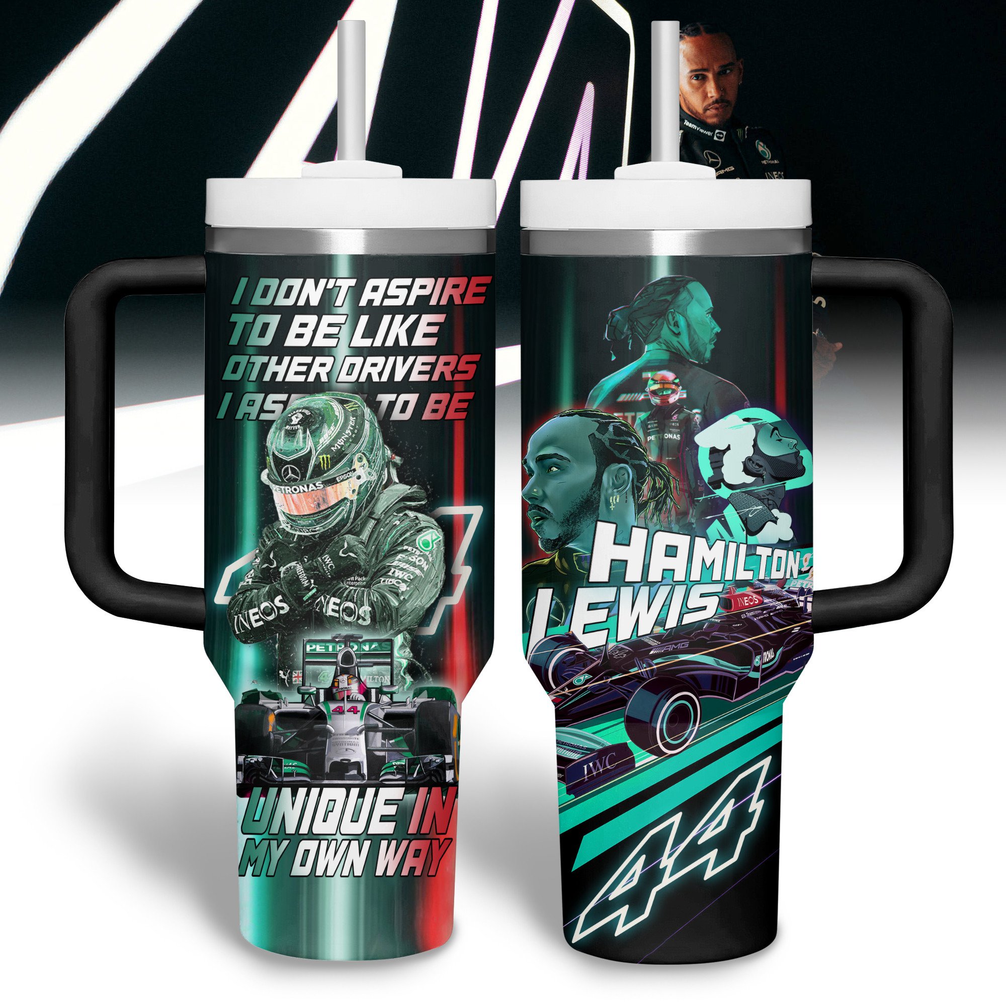 Lewis Hamilton Sport Custom Stanley Cup 40 oz 30 oz Tumbler With Handle