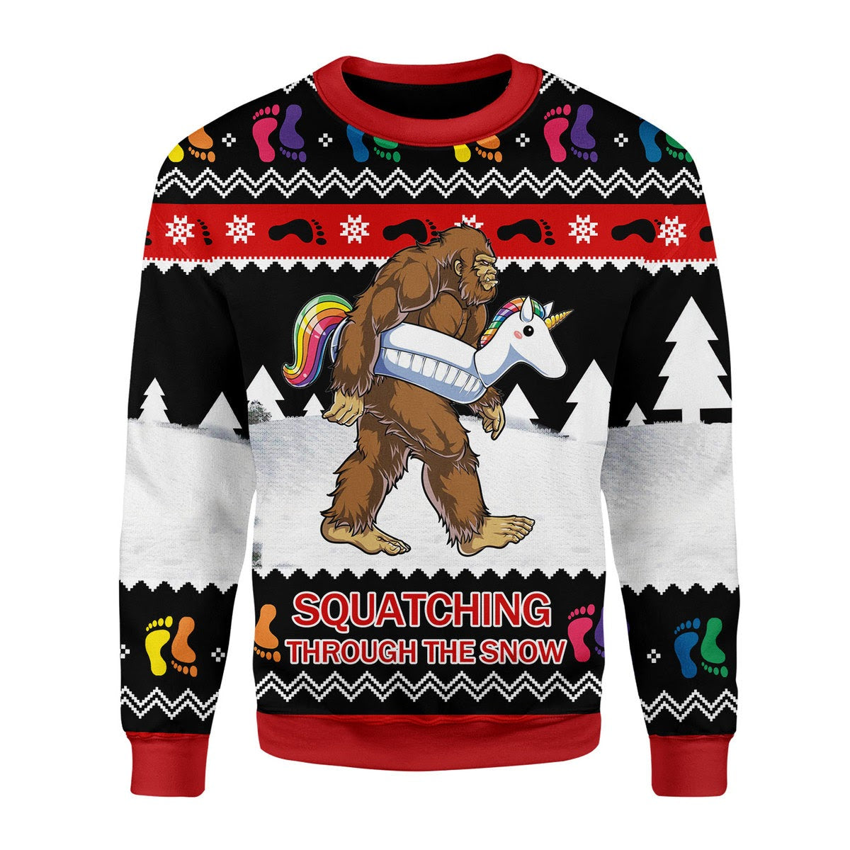 LGBT Bigfoot Christmas Sweater - Stormmerch Exclusive