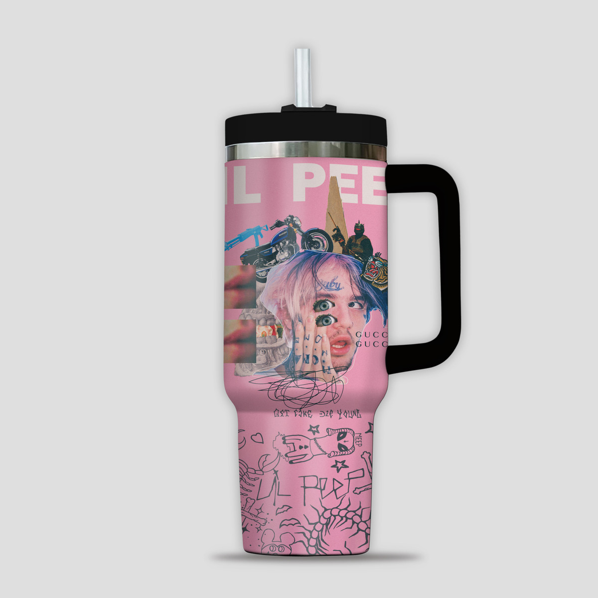 Lil Peep Music Custom Stanley Cup 40 oz 30 oz Tumbler With Handle