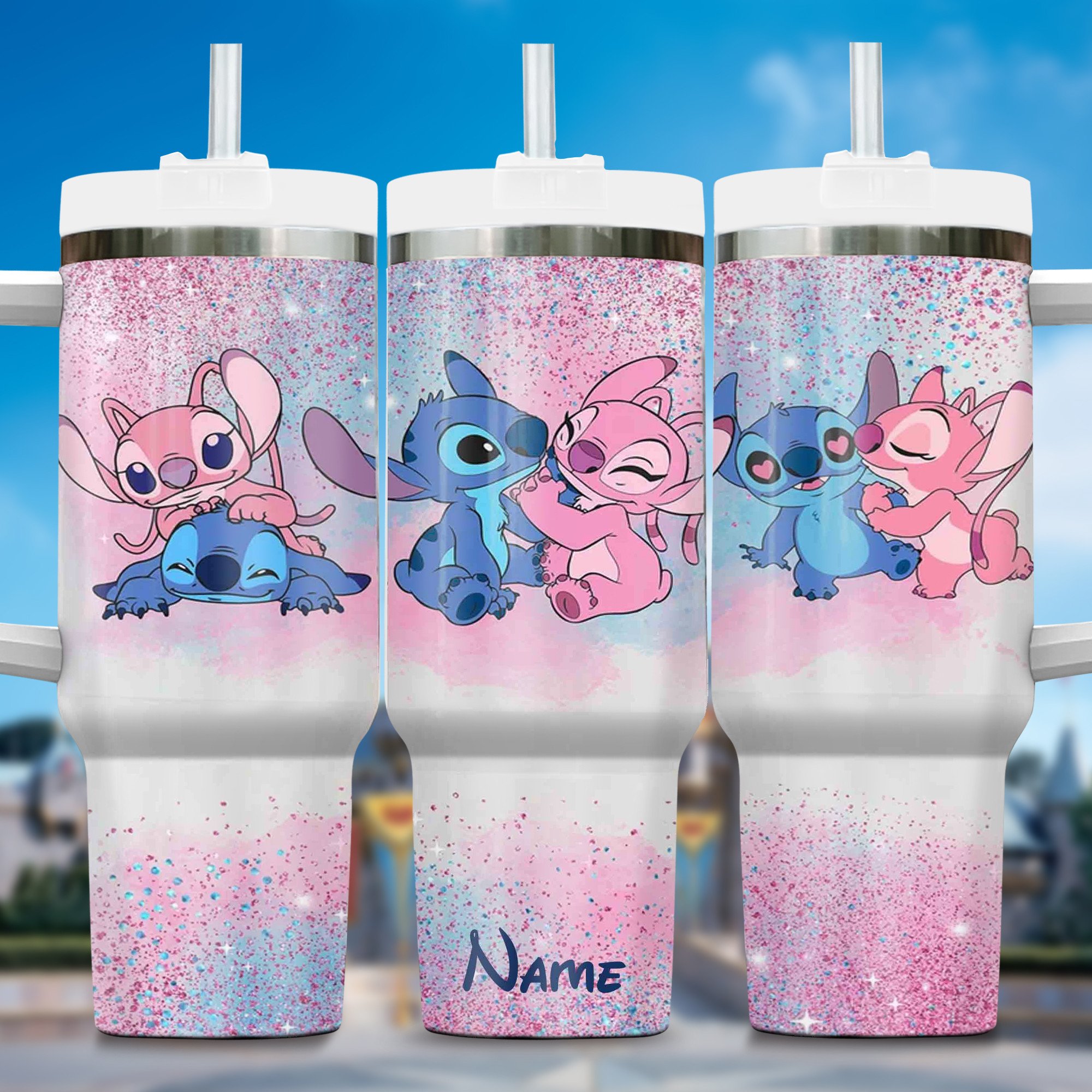 Lilo and Stitch Cartoon Custom Stanley Cup 40 oz 30 oz Tumbler With Handle