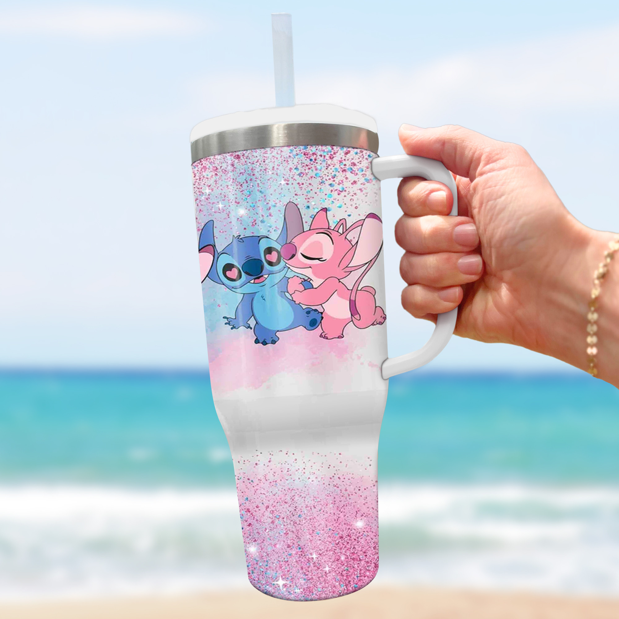 Lilo and Stitch Cartoon Custom Stanley Cup 40 oz 30 oz Tumbler With Handle