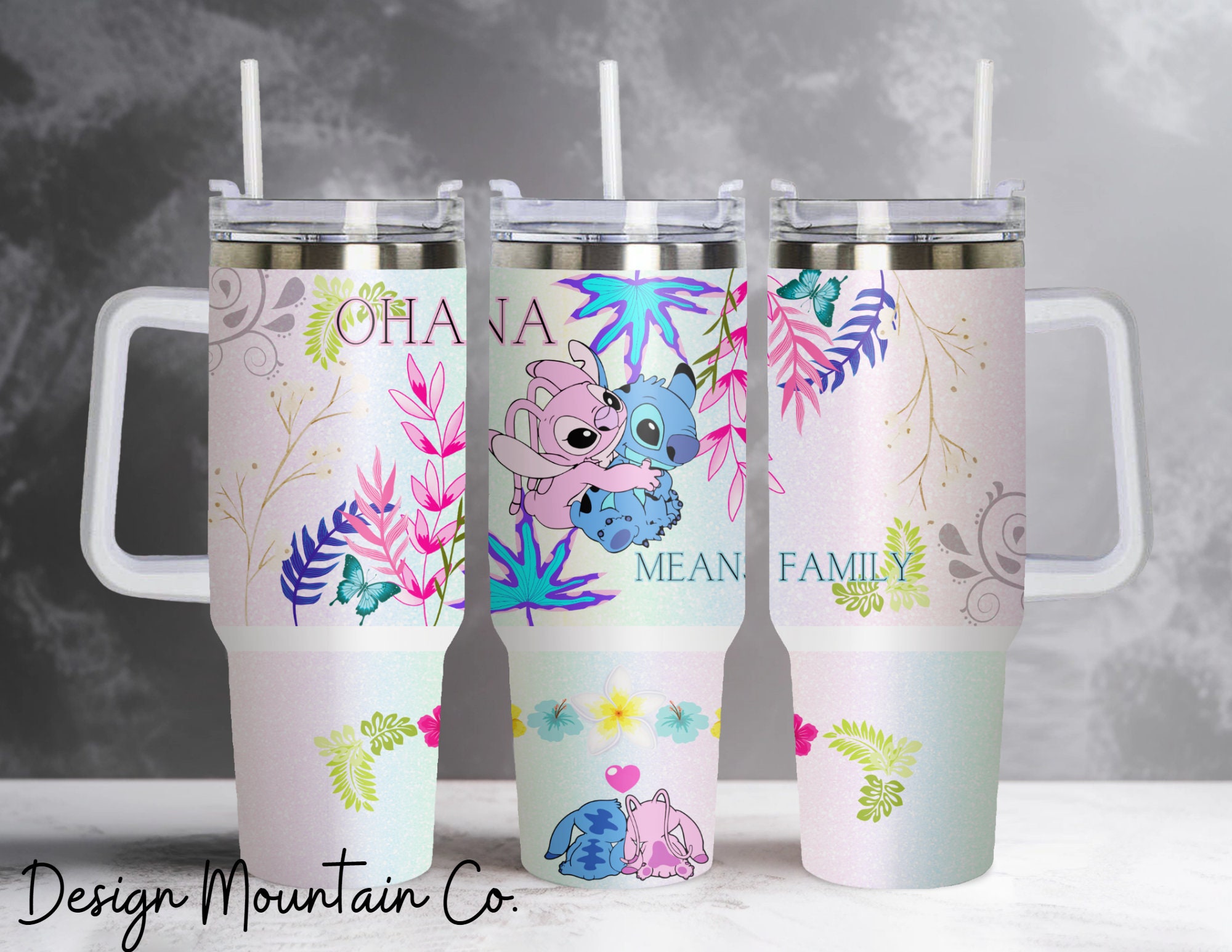 Lilo and Stitch Disney Cartoon Custom Stanley Cup 40 oz 30 oz Tumbler With Handle