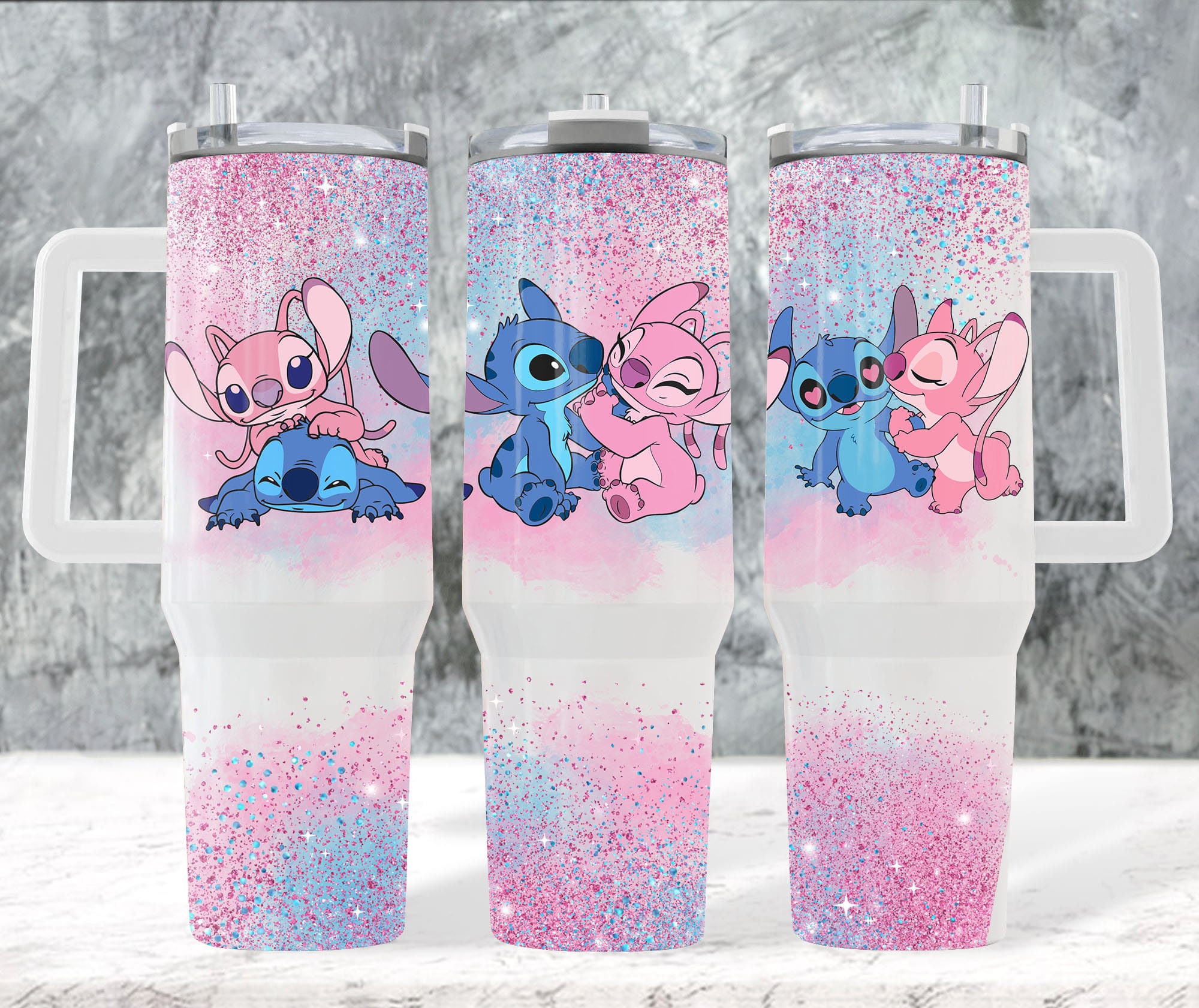 Lilo and Stitch Disney Cartoon Custom Stanley Cup 40 oz 30 oz Tumbler With Handle