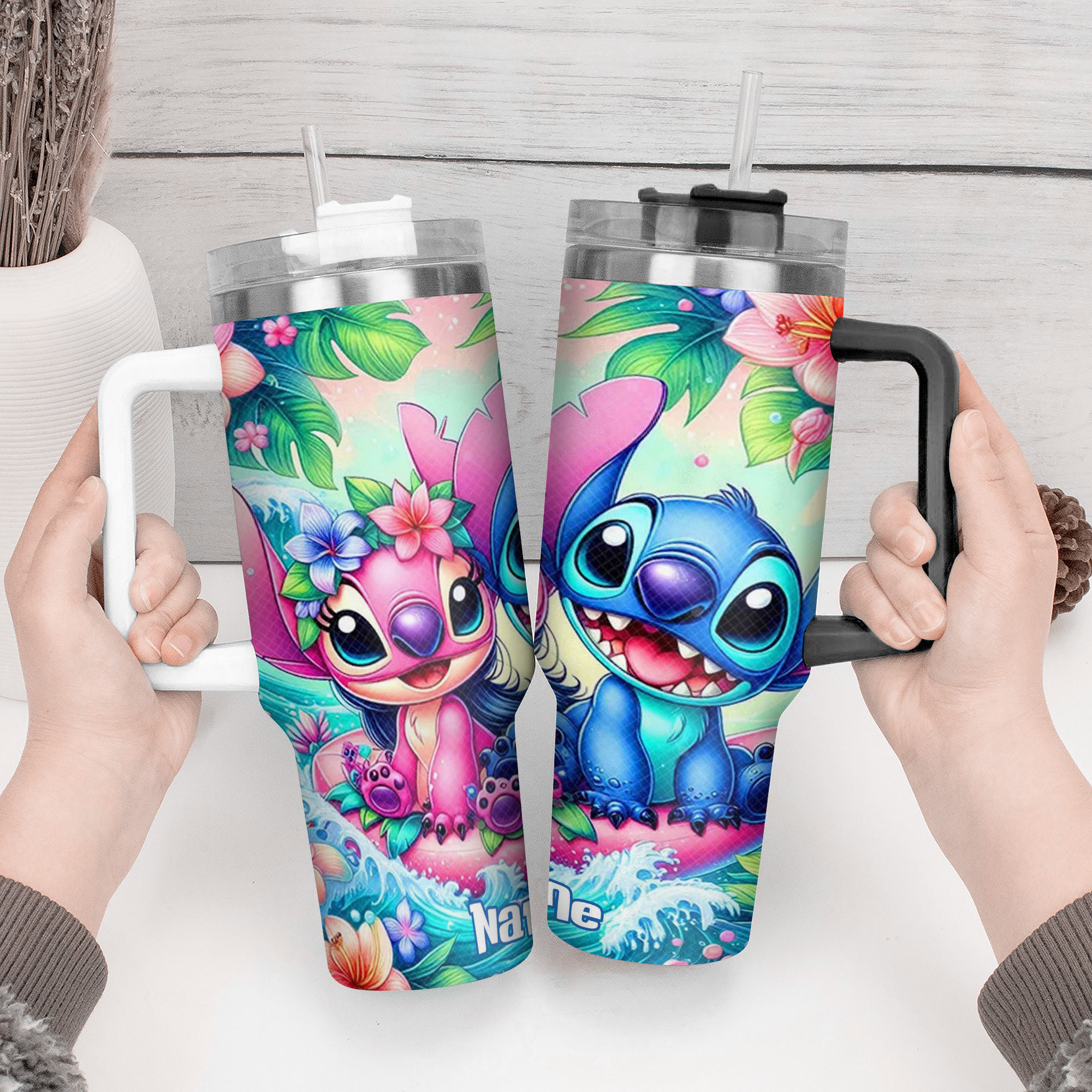 Lilo and Stitch Summer Cartoon Custom Stanley Cup 40 oz 30 oz Tumbler With Handle