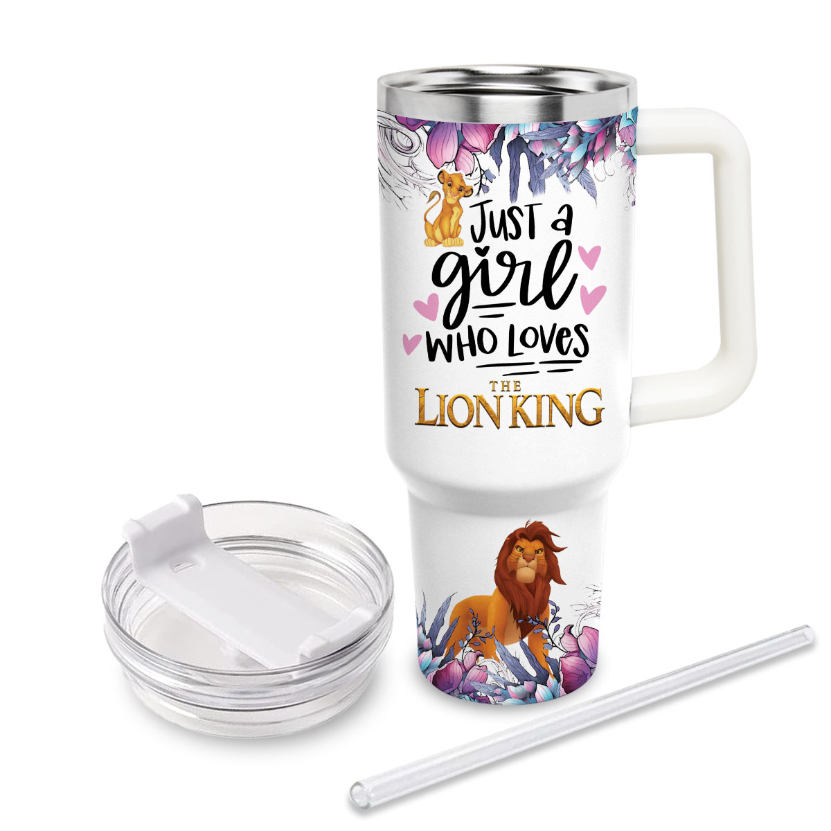 Lion King Cartoon Custom Stanley Cup 40 oz 30 oz Tumbler With Handle