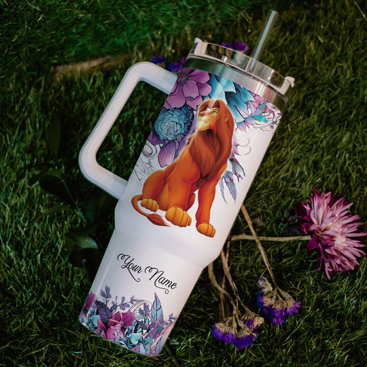 Lion King Cartoon Custom Stanley Cup 40 oz 30 oz Tumbler With Handle