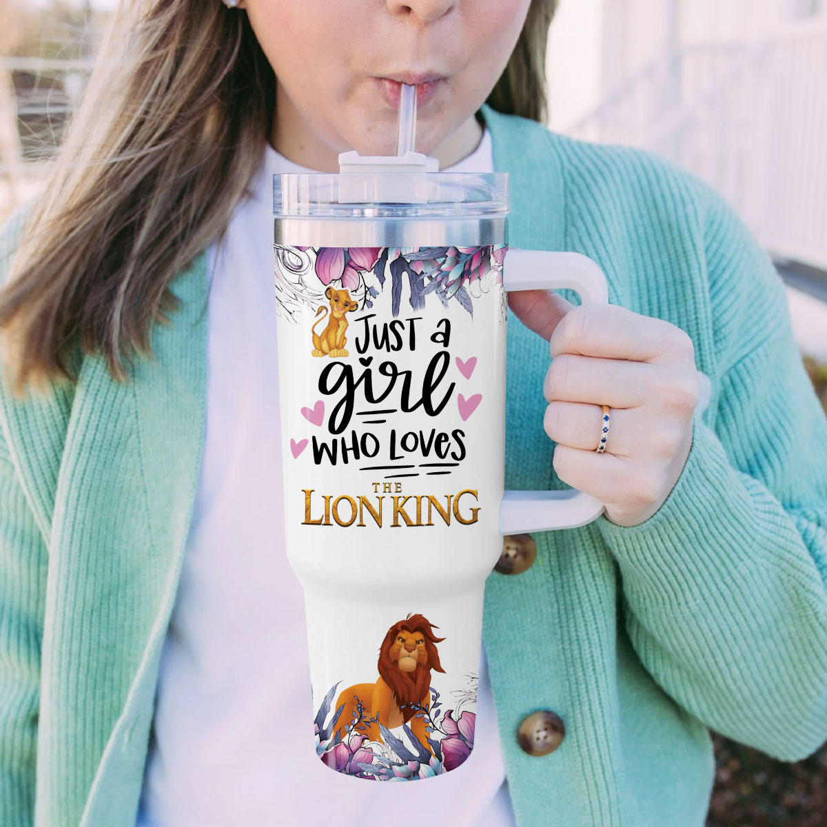 Lion King Cartoon Custom Stanley Cup 40 oz 30 oz Tumbler With Handle