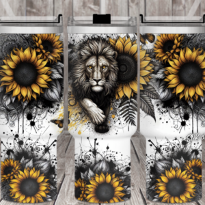 Lion Sunflower Custom Stanley Cup 40 oz 30 oz Tumbler With Handle