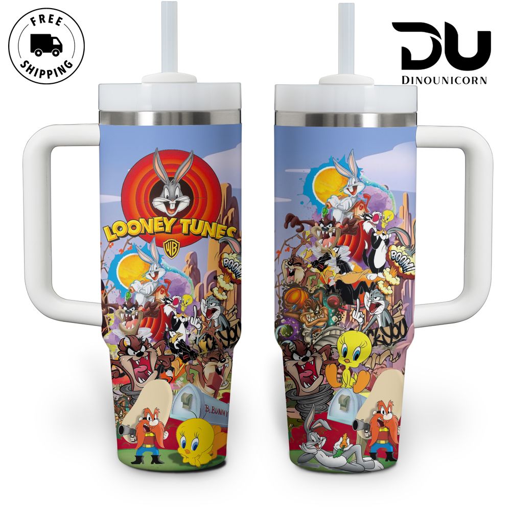 Looney Tunes Cartoon Custom Stanley Cup 40 oz 30 oz Tumbler With Handle