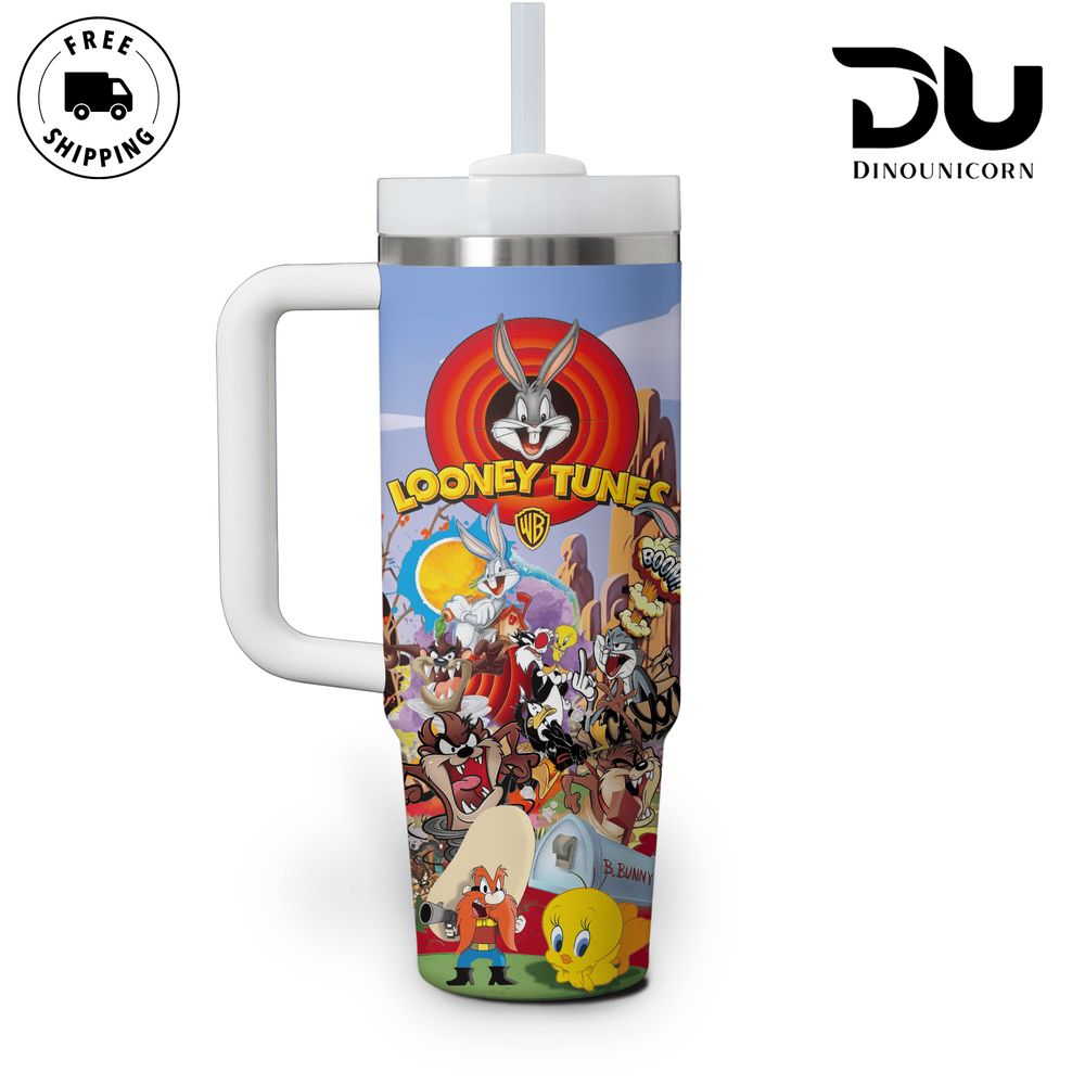 Looney Tunes Cartoon Custom Stanley Cup 40 oz 30 oz Tumbler With Handle