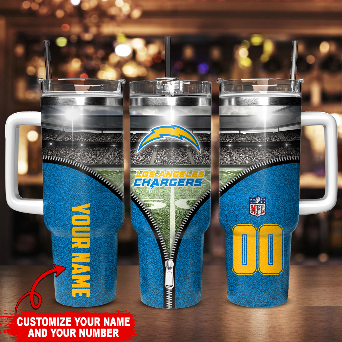 Los Angeles Chargers NFL Custom Stanley Cup 40 oz 30 oz Tumbler With Handle