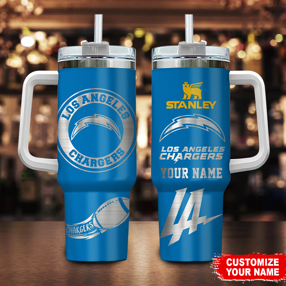 Los Angeles Chargers NFL Custom Stanley Cup 40 oz 30 oz Tumbler With Handle