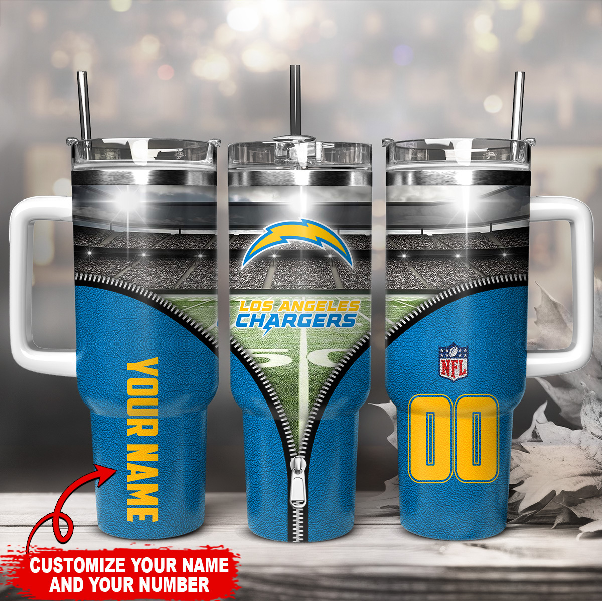 Los Angeles Chargers NFL Custom Stanley Cup 40 oz 30 oz Tumbler With Handle