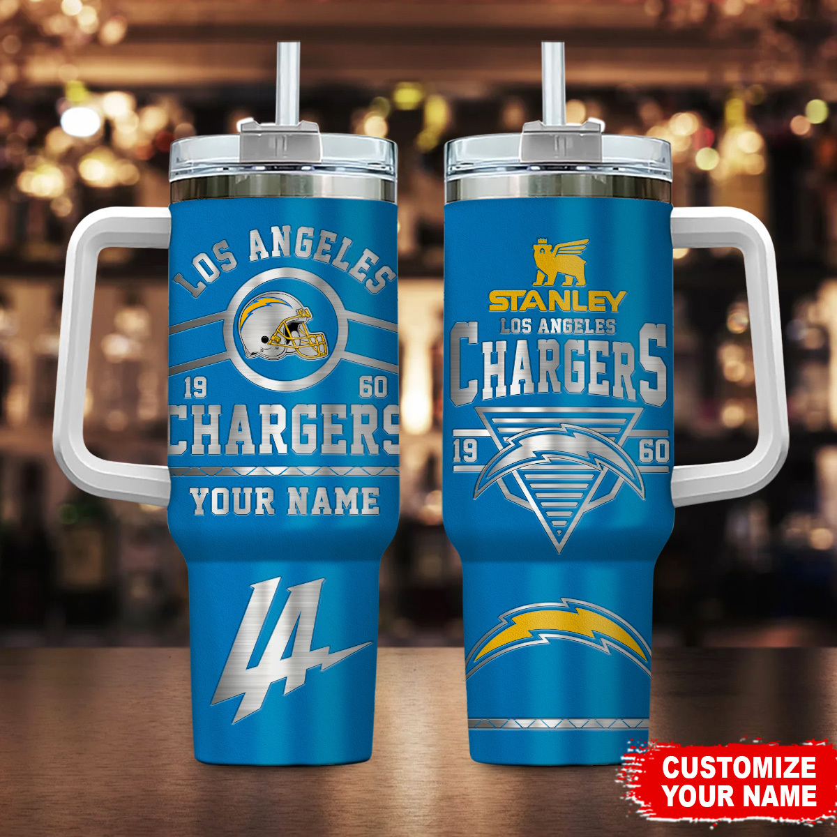 Los Angeles Chargers NFL Custom Stanley Cup 40 oz 30 oz Tumbler With Handle