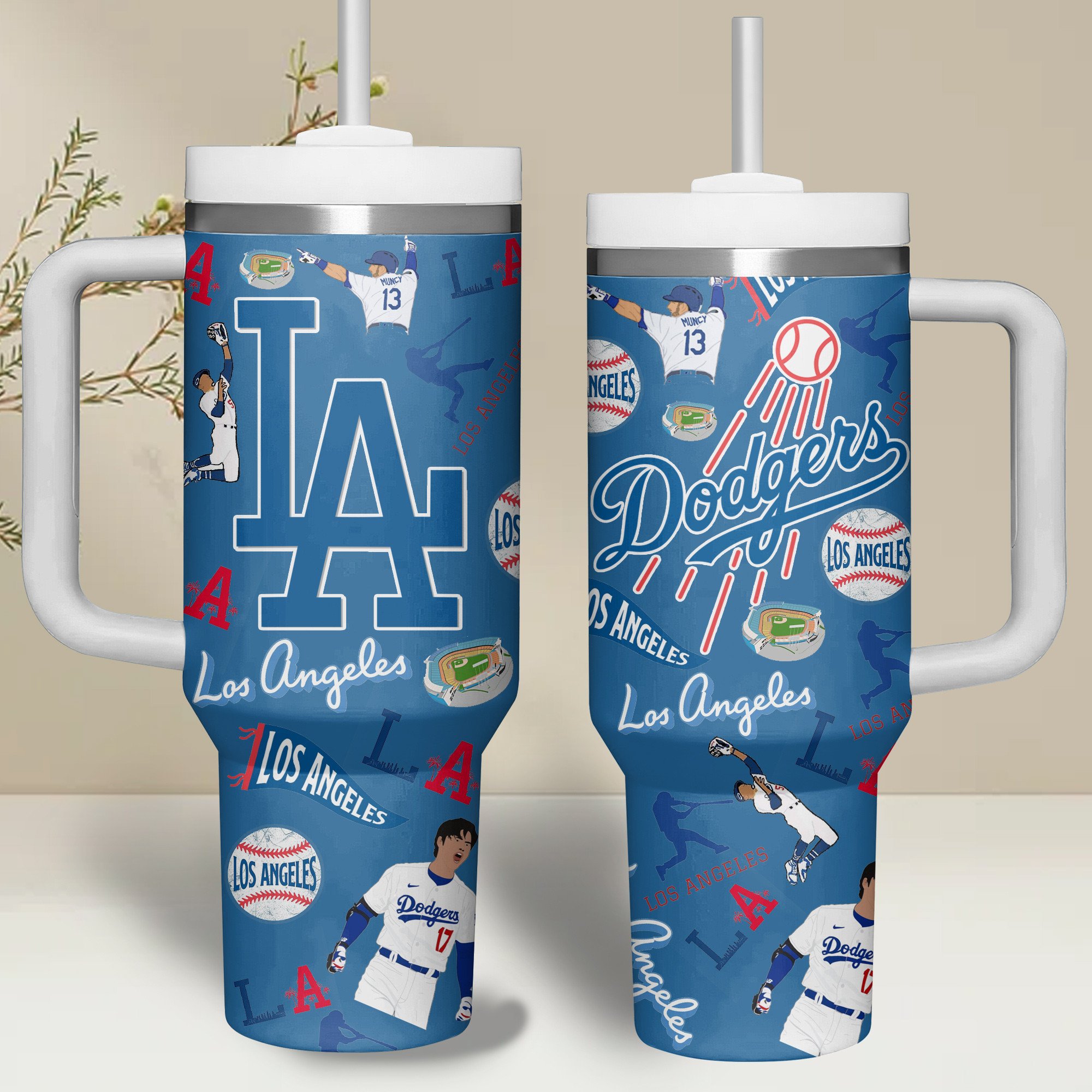 Los Angeles Dodgers MLB Custom Stanley Cup 40 oz 30 oz Tumbler With Handle
