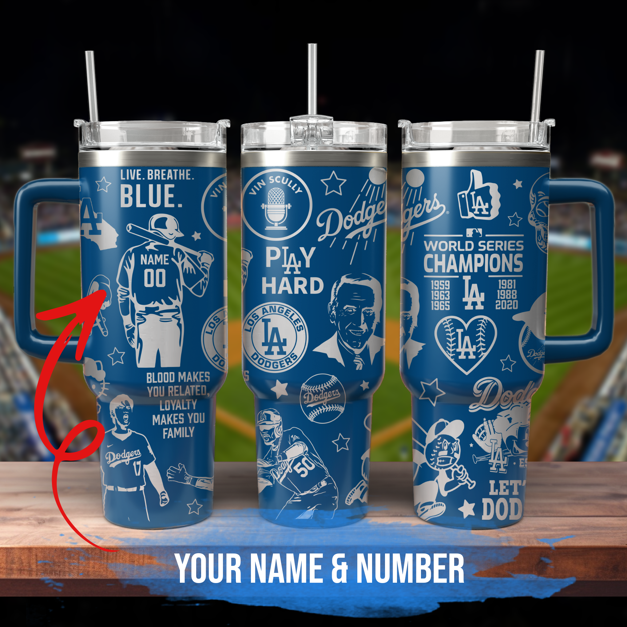 Los Angeles Dodgers MLB Custom Stanley Cup 40 oz 30 oz Tumbler With Handle