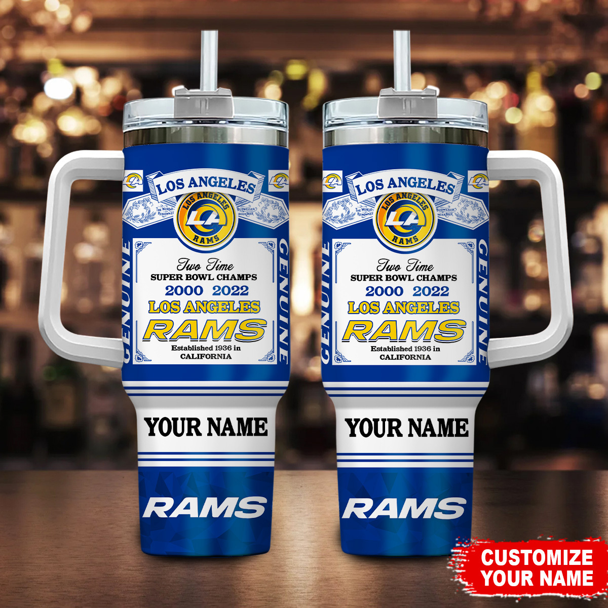 Los Angeles Rams NFL Super Bowl Champs Pride Custom Stanley Cup 40 oz 30 oz Tumbler With Handle