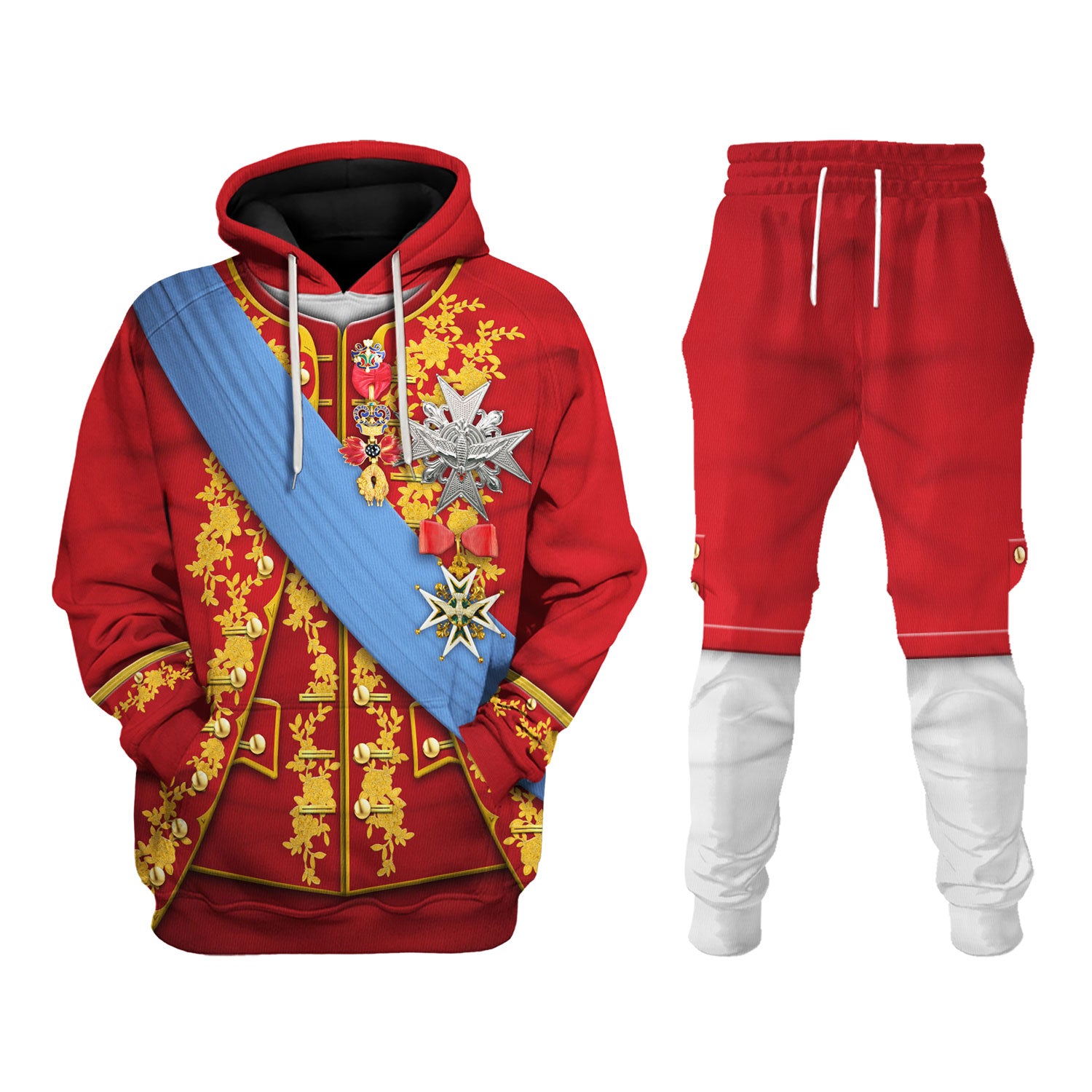 Louis XV of France Uniform All Over Print Hoodie Sweatshirt T-Shirt Tracksuit - Stormmerch Exclusive