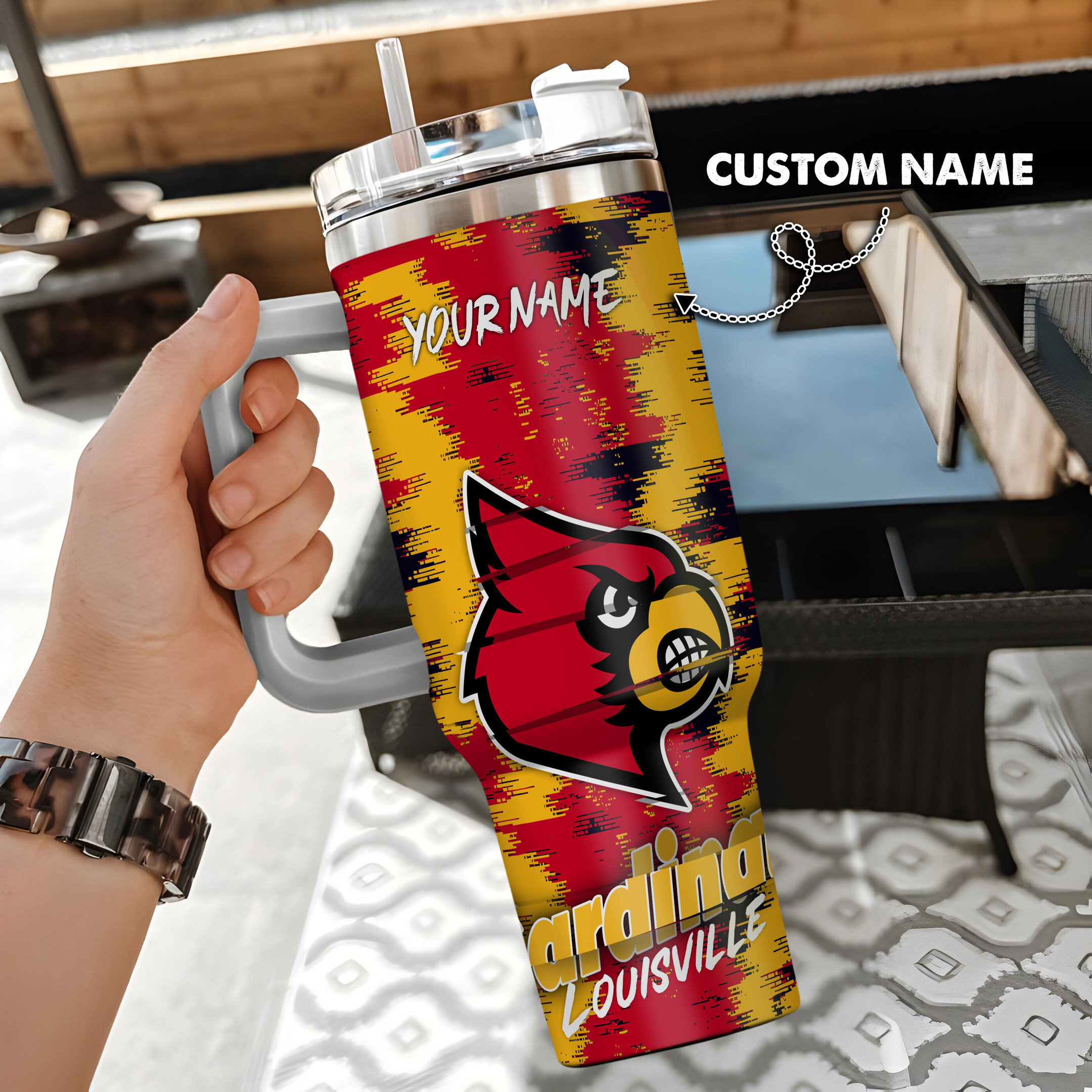 Louisville Cardinals NCAA Custom Stanley Cup 40 oz 30 oz Tumbler With Handle