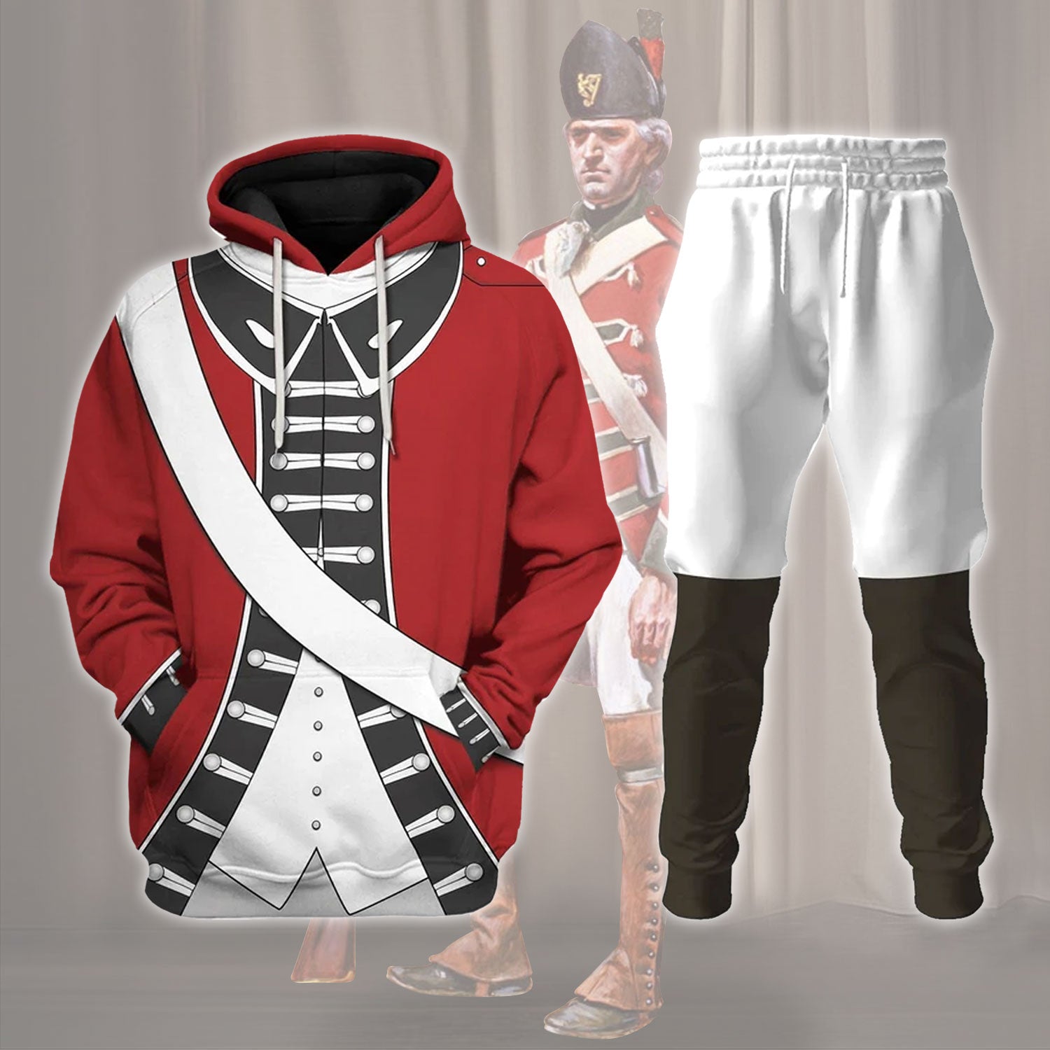 Loyalist Redcoat American Revolutionary War Costume Hoodie Sweatshirt T-Shirt Sweatpants Tracksuit - Stormmerch Exclusive