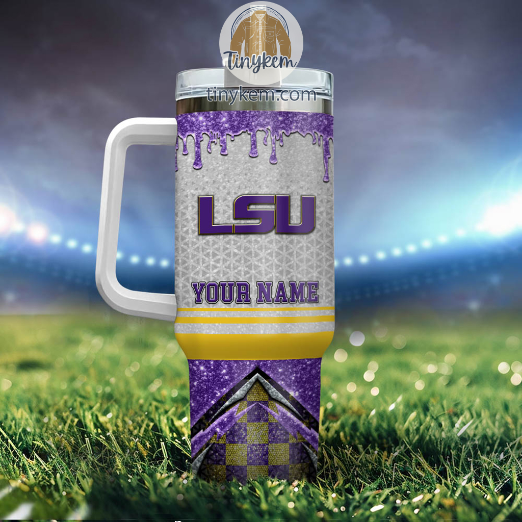 LSU TIGERS Glitter NCAA Custom Stanley Cup 40 oz 30 oz Tumbler With Handle