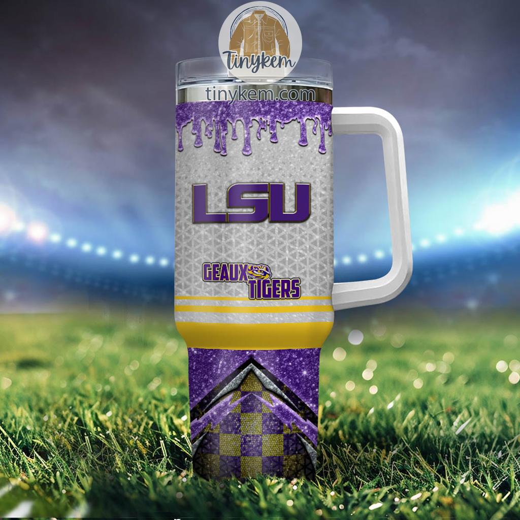 LSU TIGERS Glitter NCAA Custom Stanley Cup 40 oz 30 oz Tumbler With Handle