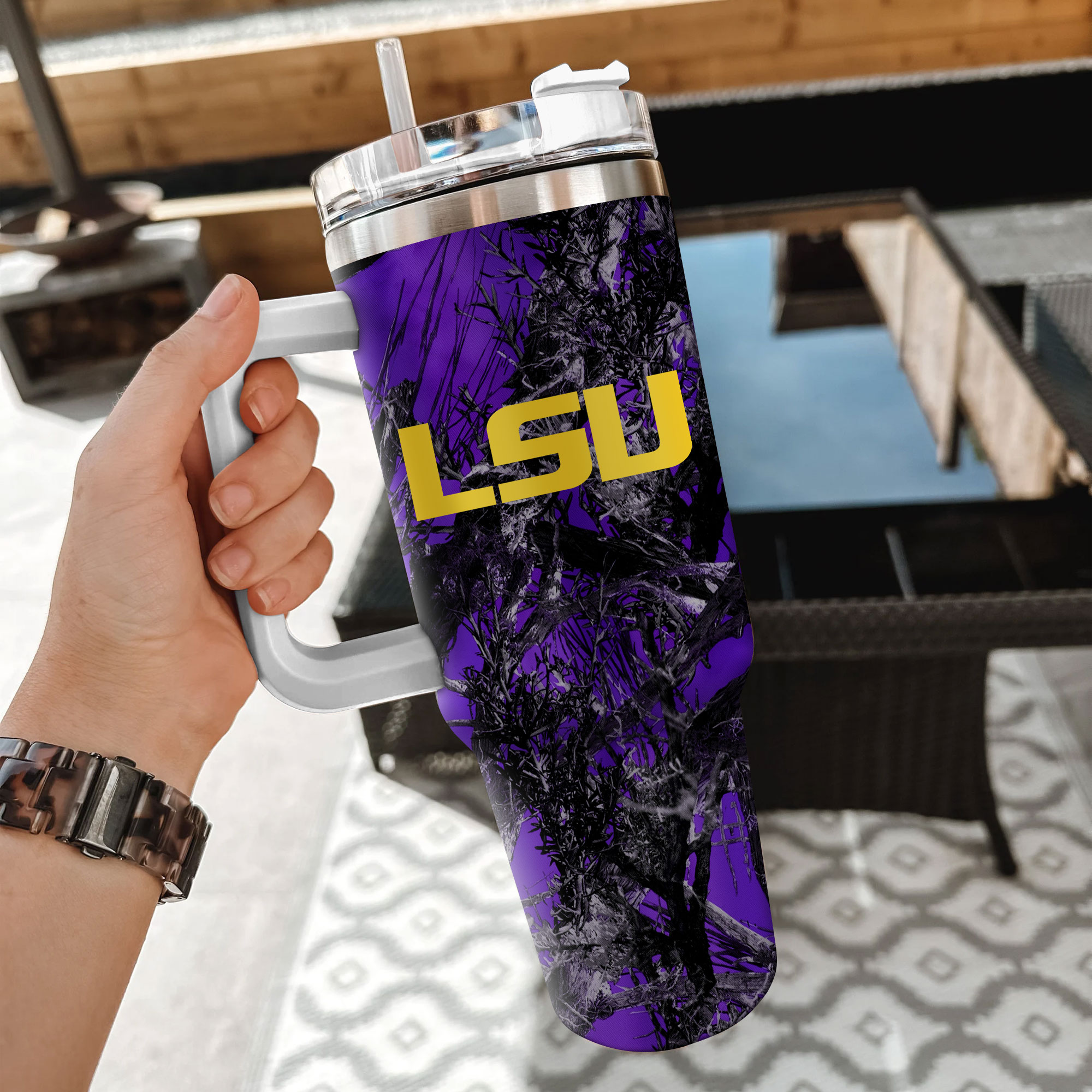 LSU Tigers NCAA Hunting Custom Stanley Cup 40 oz 30 oz Tumbler With Handle