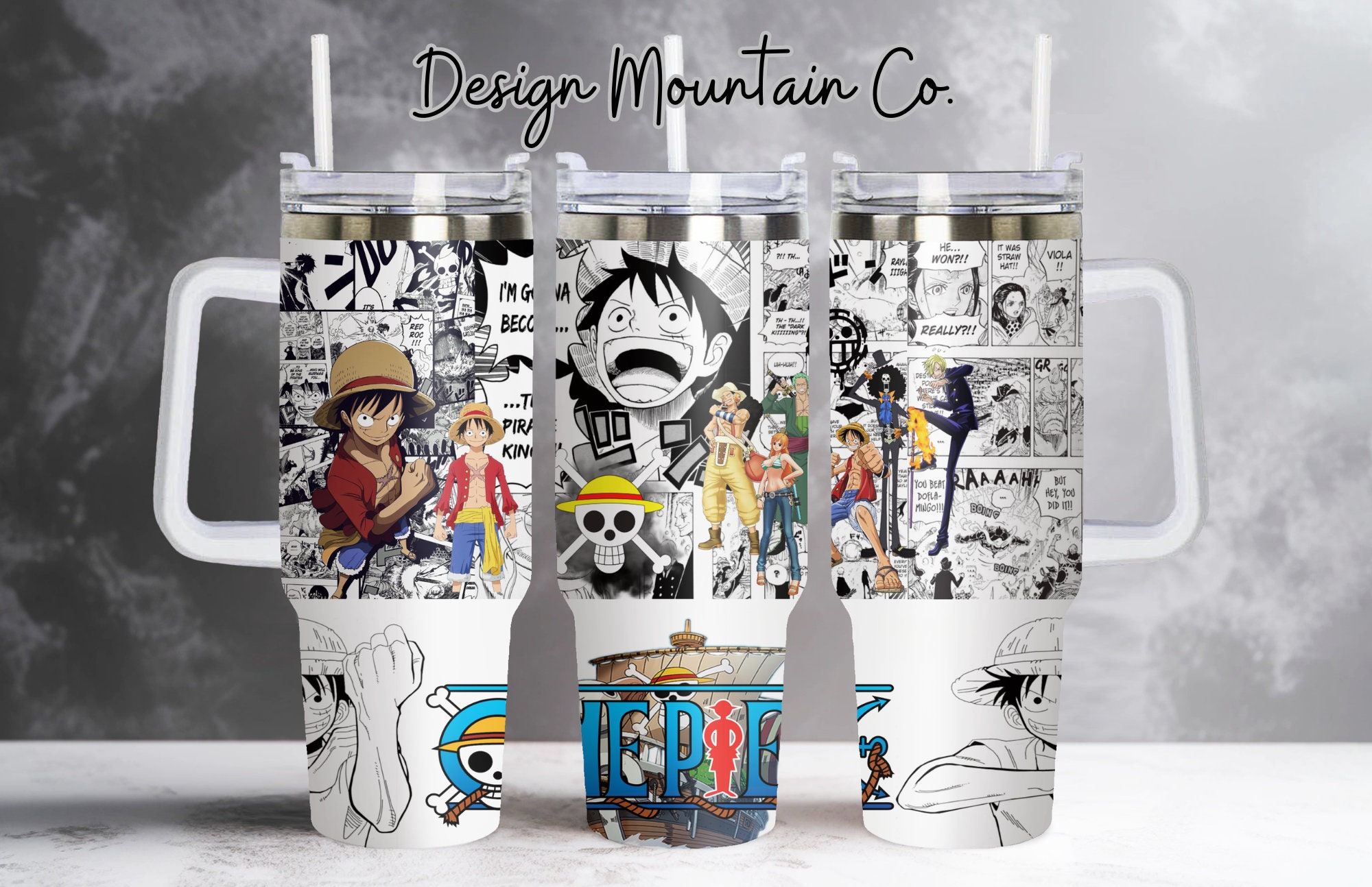 Luffy Once Piece Anime Custom Stanley Cup 40 oz 30 oz Tumbler With Handle