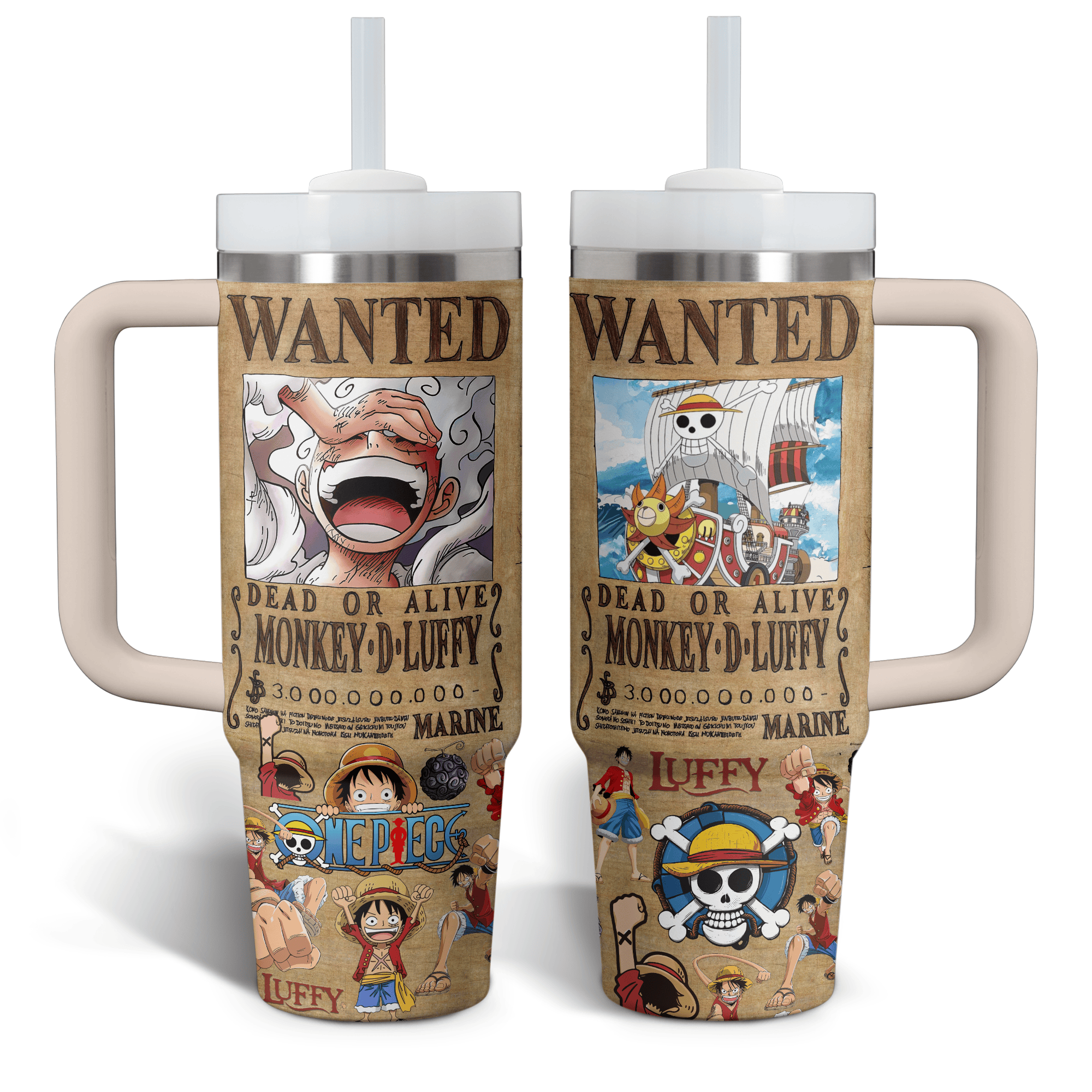 Luffy Once Piece Anime Custom Stanley Cup 40 oz 30 oz Tumbler With Handle
