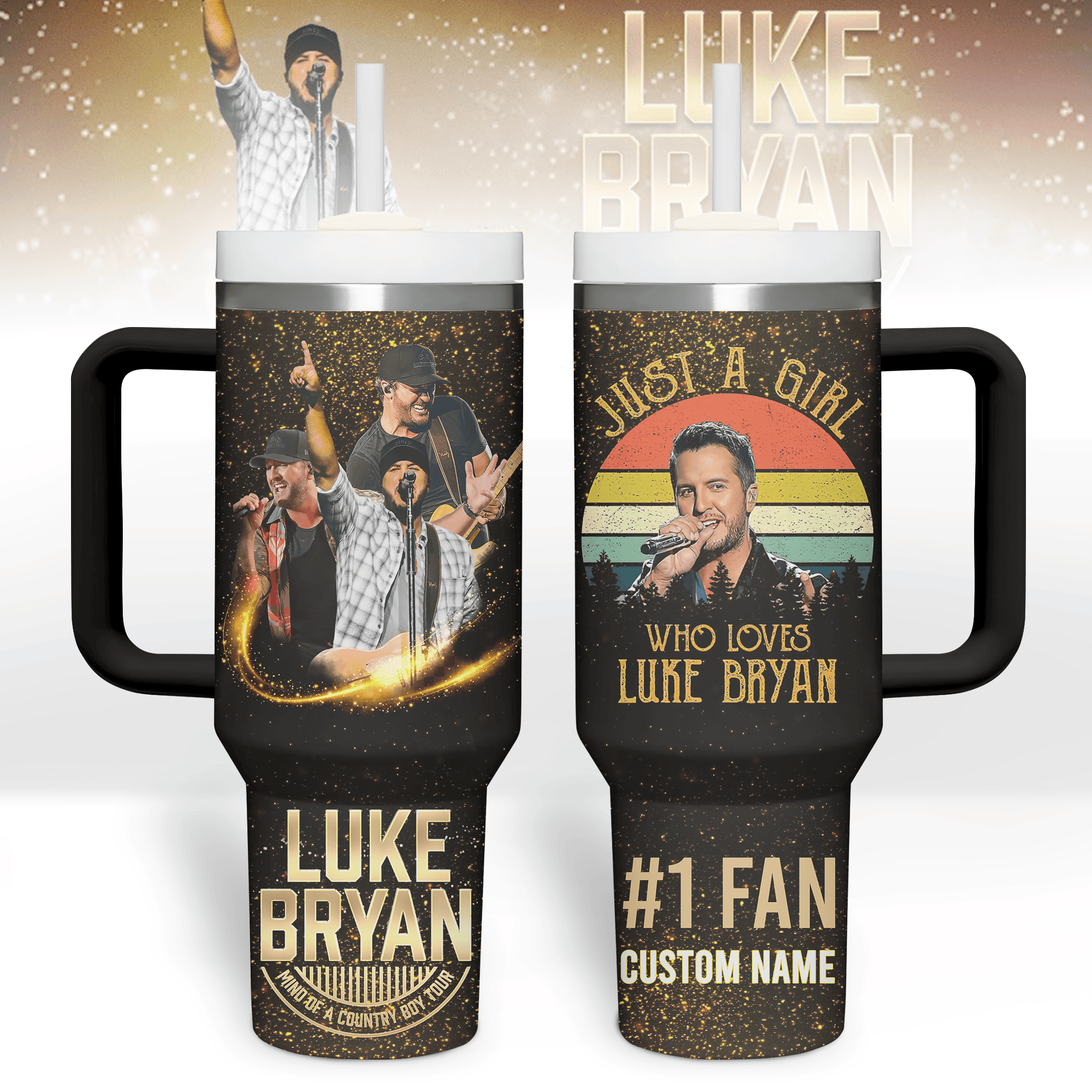 Luke Bryan Music Custom Stanley Cup 40 oz 30 oz Tumbler With Handle