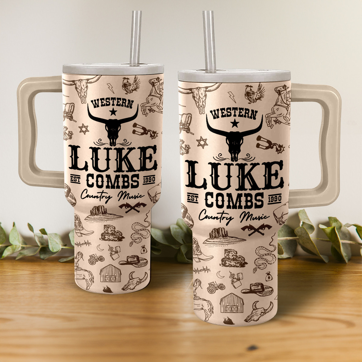 Luke Combs Music Custom Stanley Cup 40 oz 30 oz Tumbler With Handle