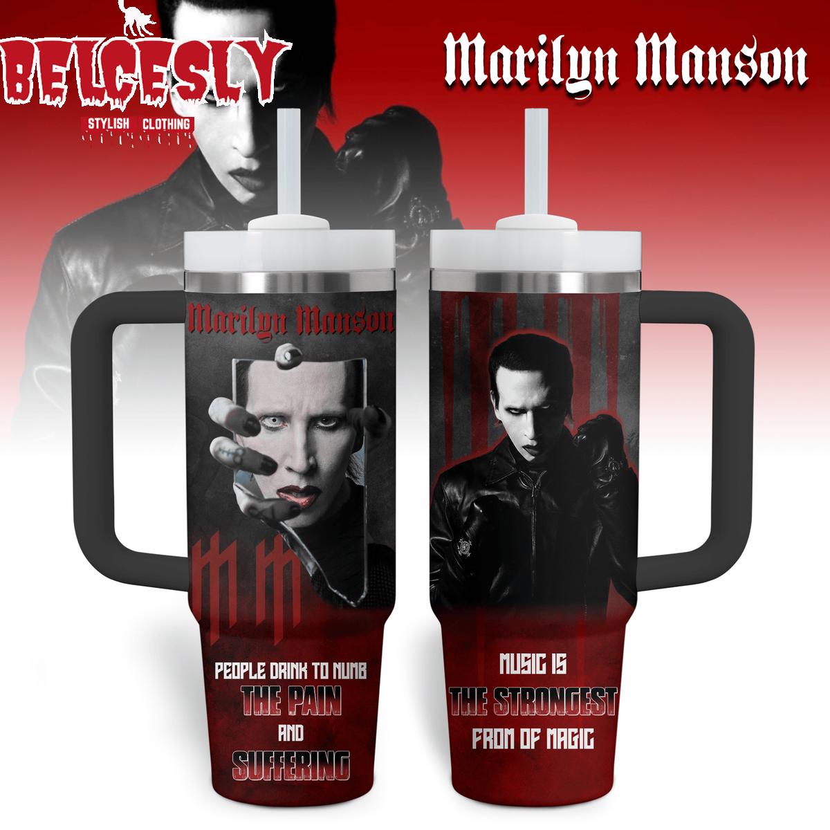 Marilyn Manson Music Custom Stanley Cup 40 oz 30 oz Tumbler With Handle