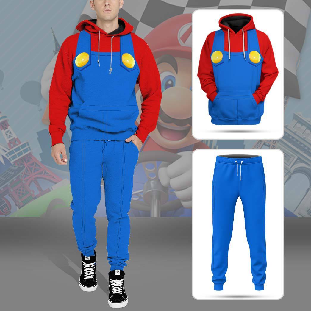 Mario Costume Hoodie Sweatshirt T-Shirt Sweatpants Tracksuit - Stormmerch Exclusive