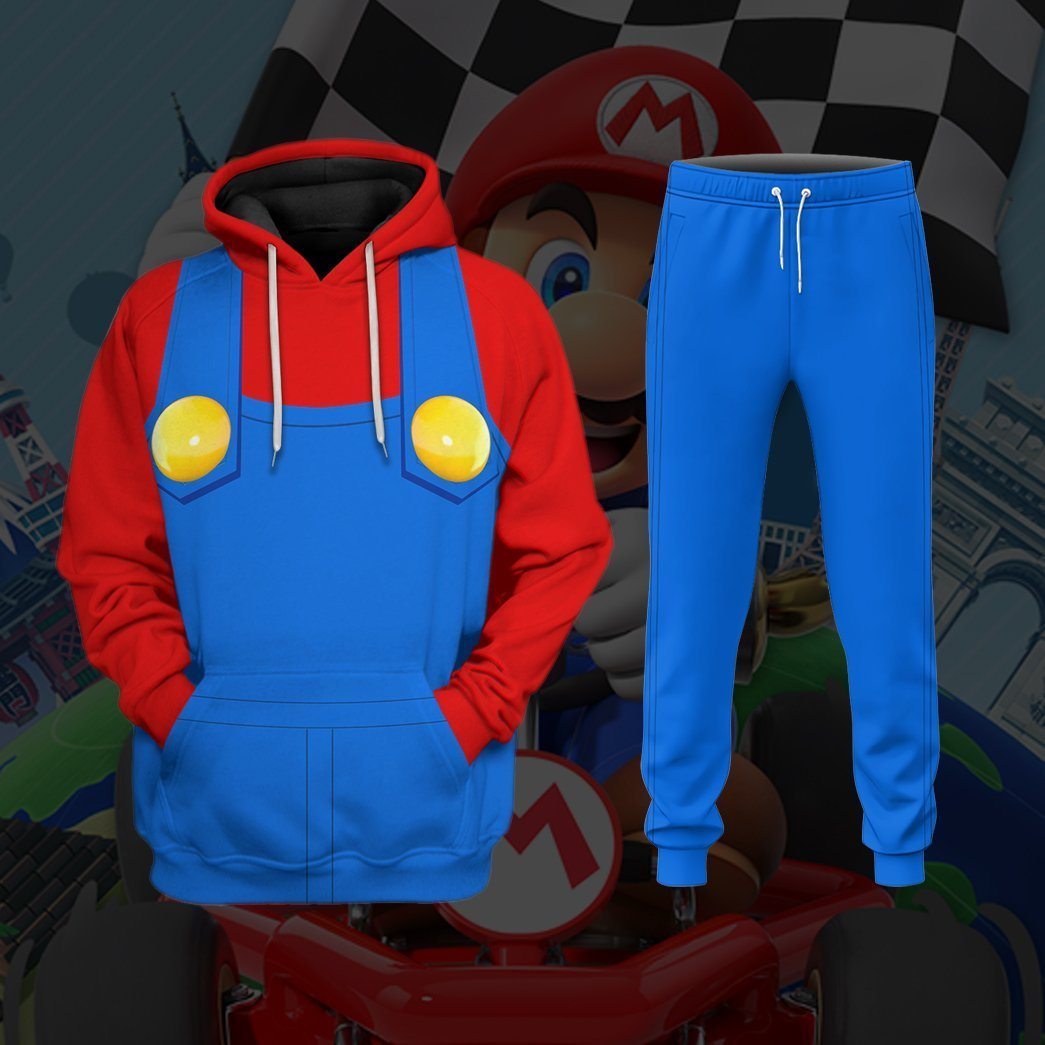 Mario Costume Hoodie Sweatshirt T-Shirt Sweatpants Tracksuit - Stormmerch Exclusive