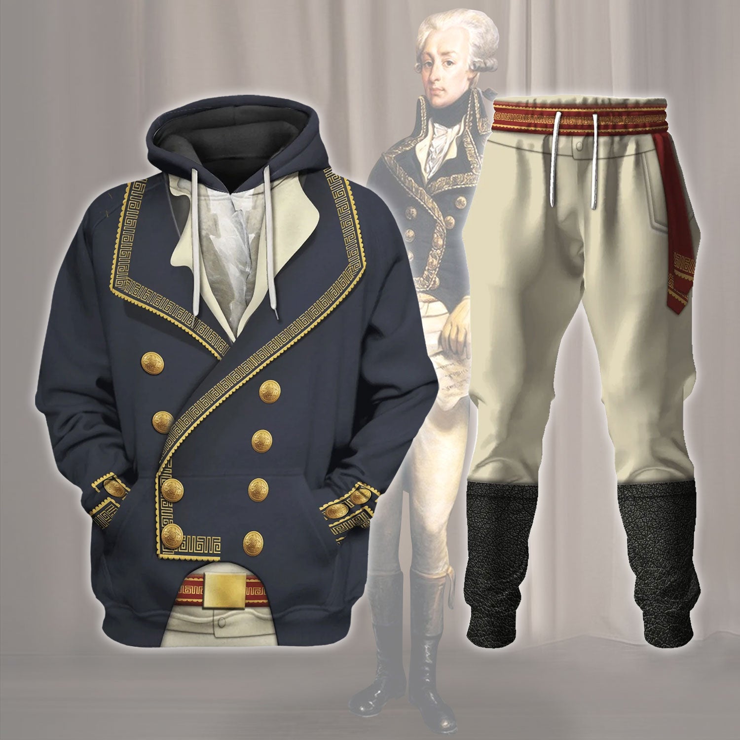 Marquis de Lafayette American Revolutionary War Costume Hoodie Sweatshirt T-Shirt Sweatpants Tracksuit - Stormmerch Exclusive