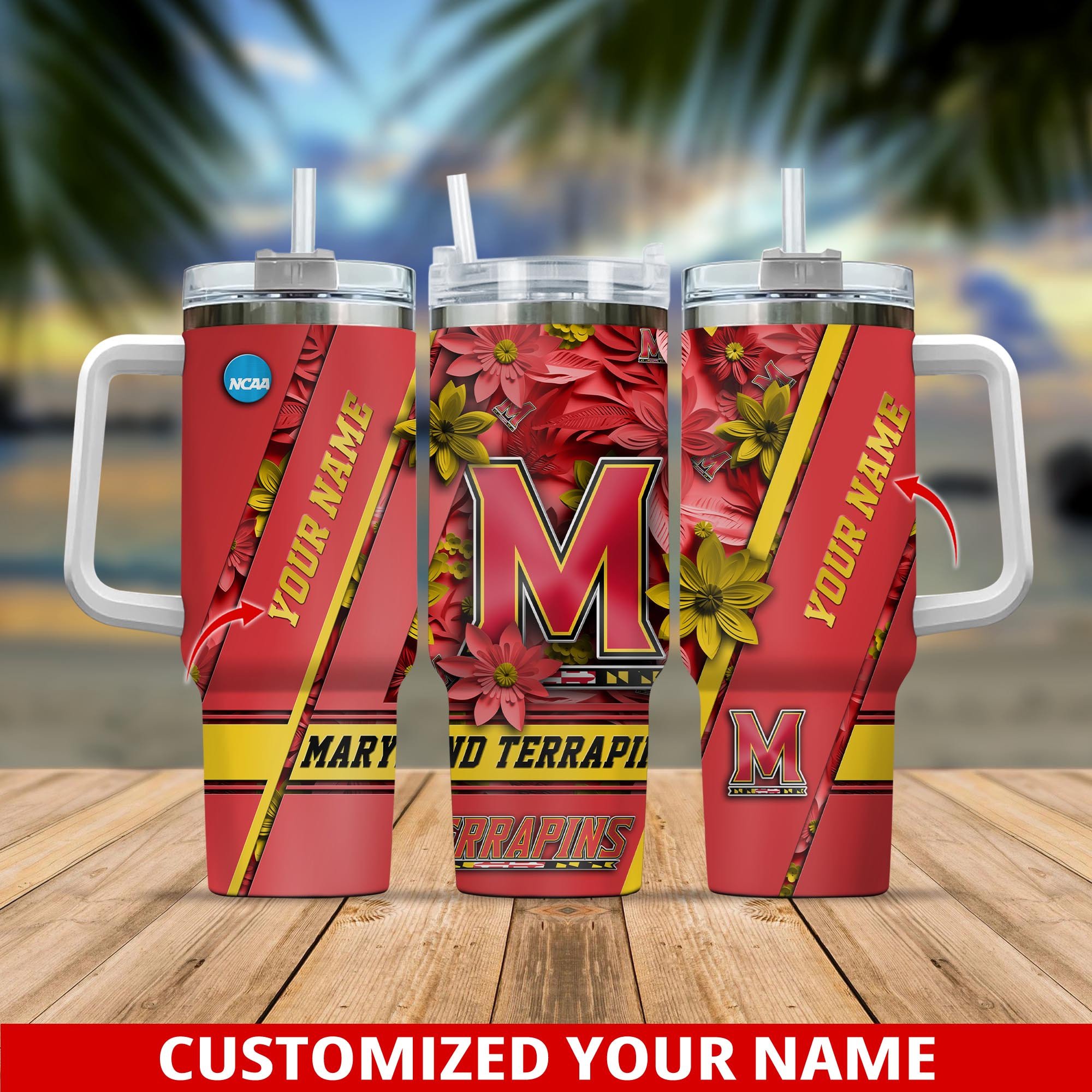 Maryland Terrapins NCAA Custom Stanley Cup 40 oz 30 oz Tumbler With Handle