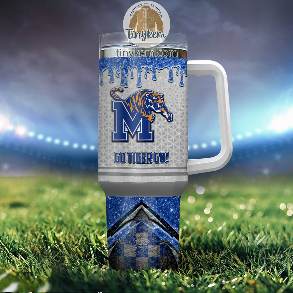 Memphis Tigers Glitter NCAA Custom Stanley Cup 40 oz 30 oz Tumbler With Handle