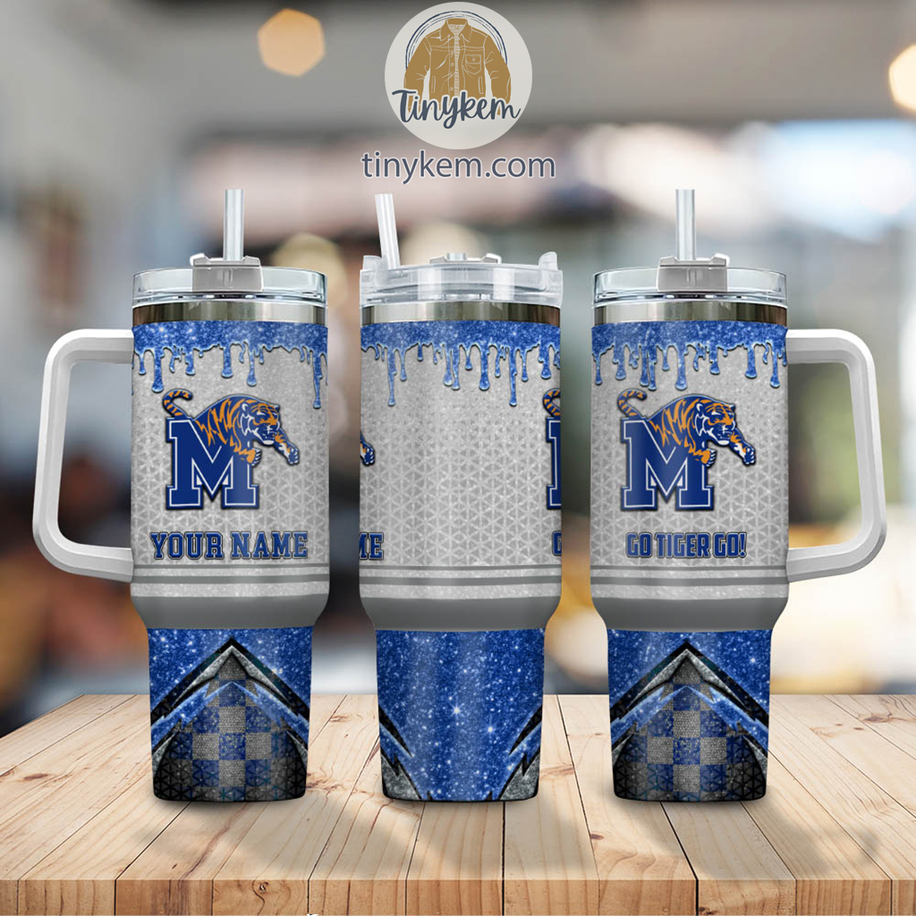 Memphis Tigers Glitter NCAA Custom Stanley Cup 40 oz 30 oz Tumbler With Handle