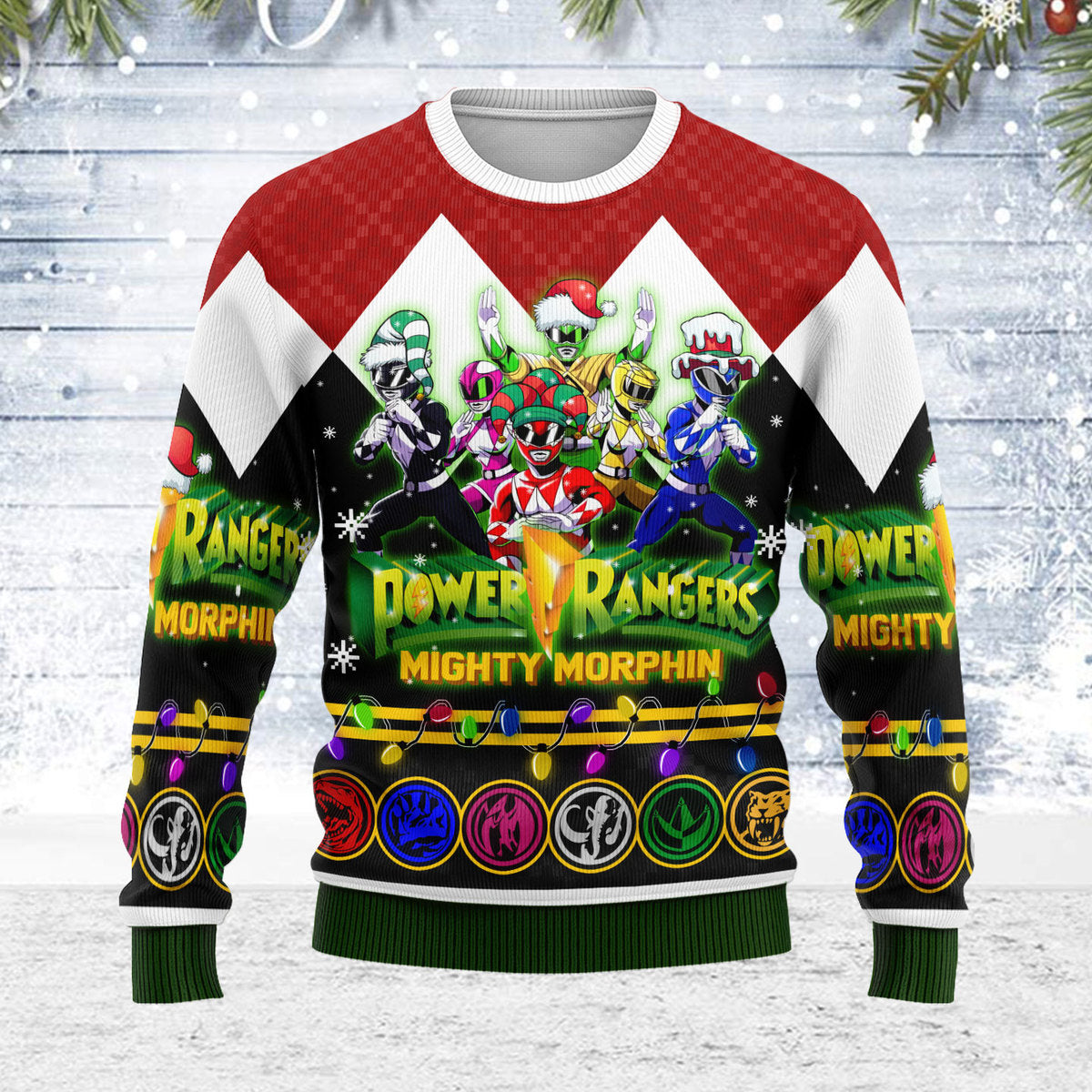 Merry Christmas HoHo Power Rangers MM Unisex Wool Sweater - Stormmerch Exclusive