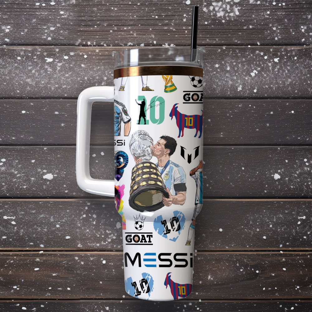 Messi Soccer Custom Stanley Cup 40 oz 30 oz Tumbler With Handle