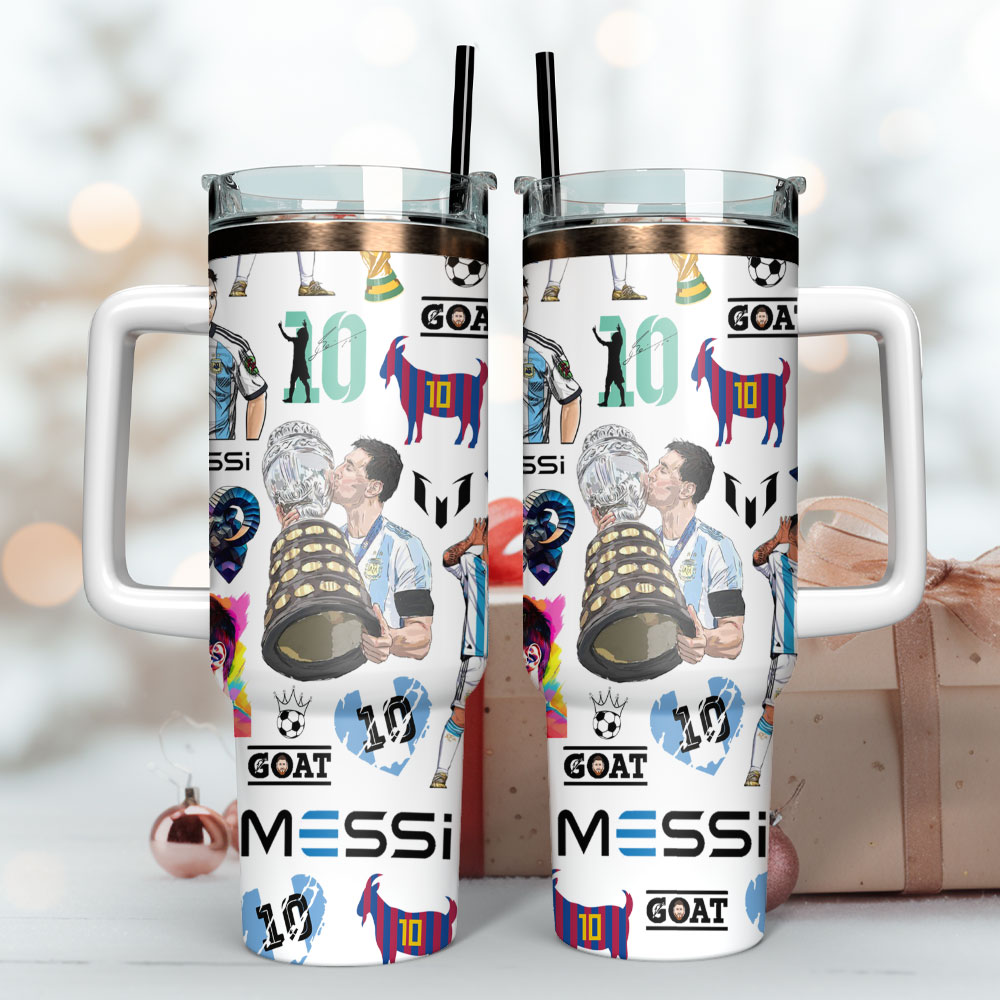 Messi Soccer Custom Stanley Cup 40 oz 30 oz Tumbler With Handle