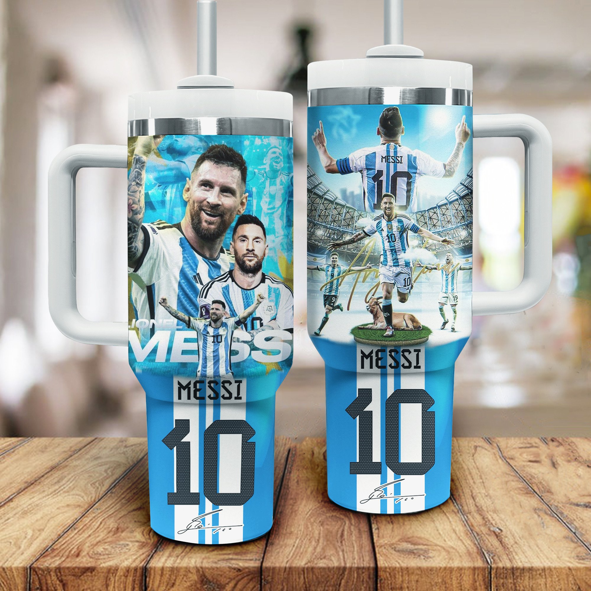 Messi Soccer Custom Stanley Cup 40 oz 30 oz Tumbler With Handle
