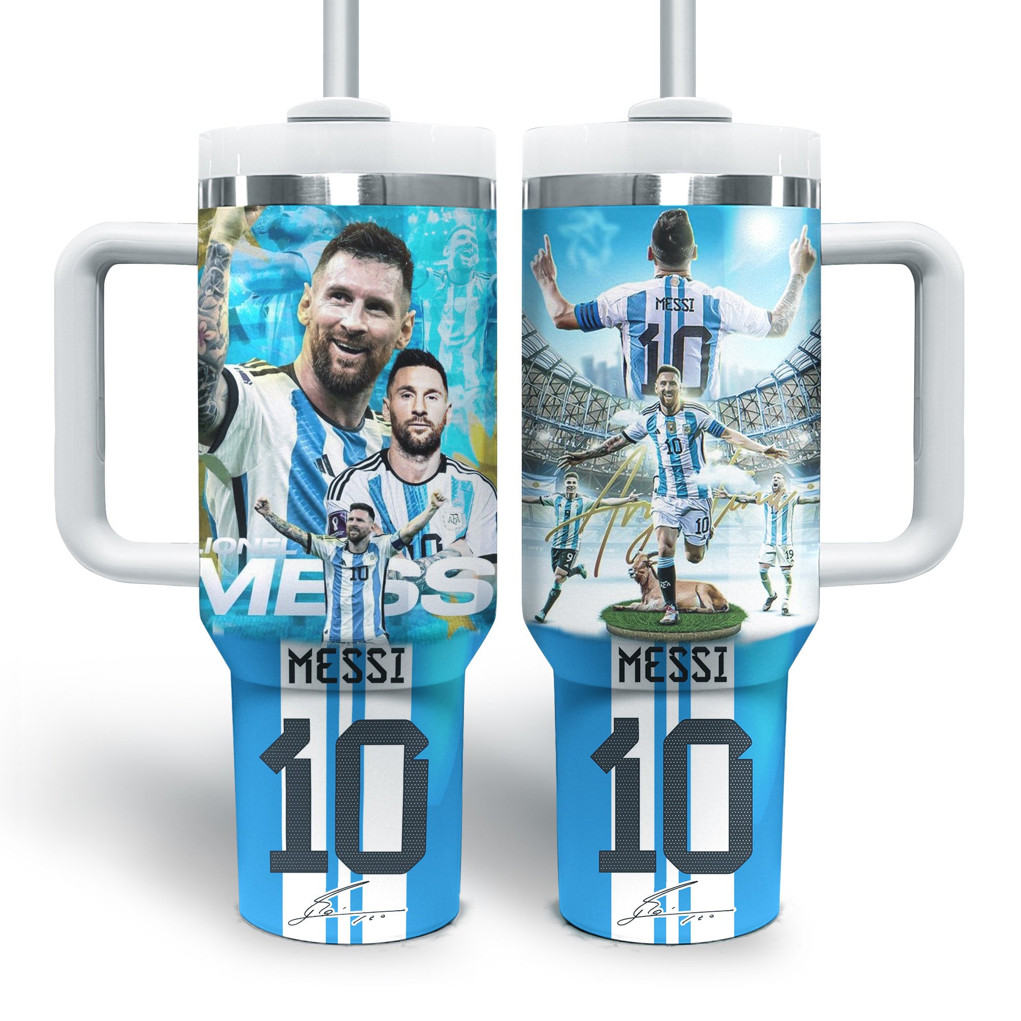 Messi Soccer Custom Stanley Cup 40 oz 30 oz Tumbler With Handle