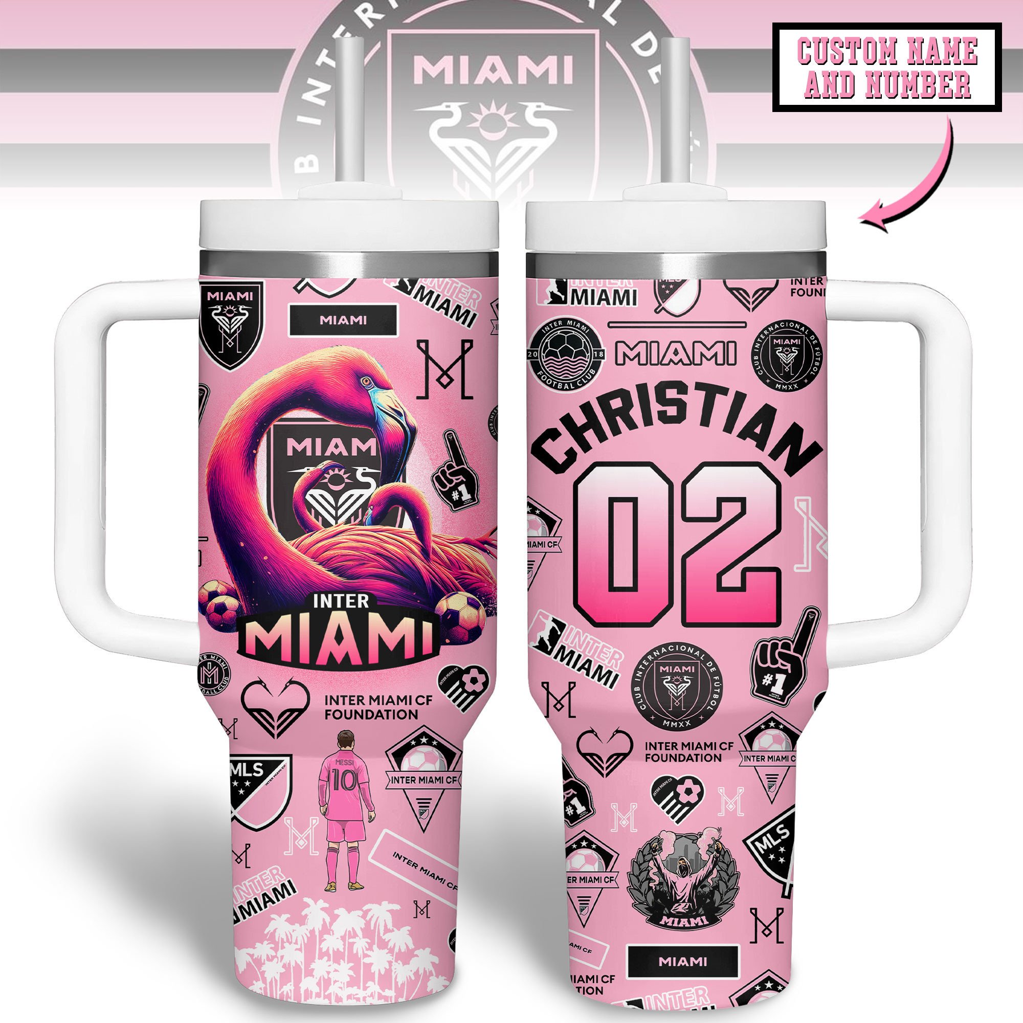 Messi Soccer Custom Stanley Cup 40 oz 30 oz Tumbler With Handle