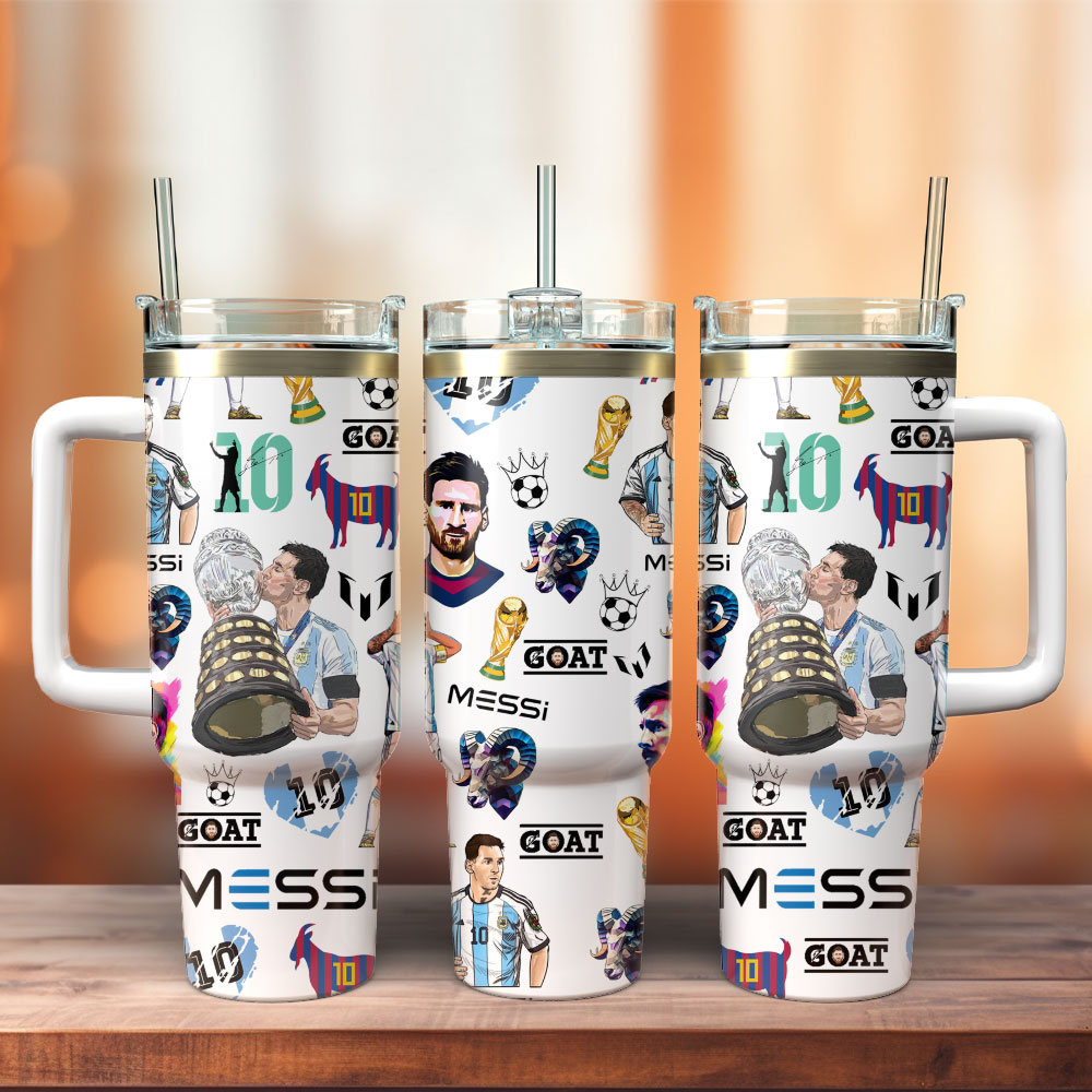 Messi Soccer Custom Stanley Cup 40 oz 30 oz Tumbler With Handle