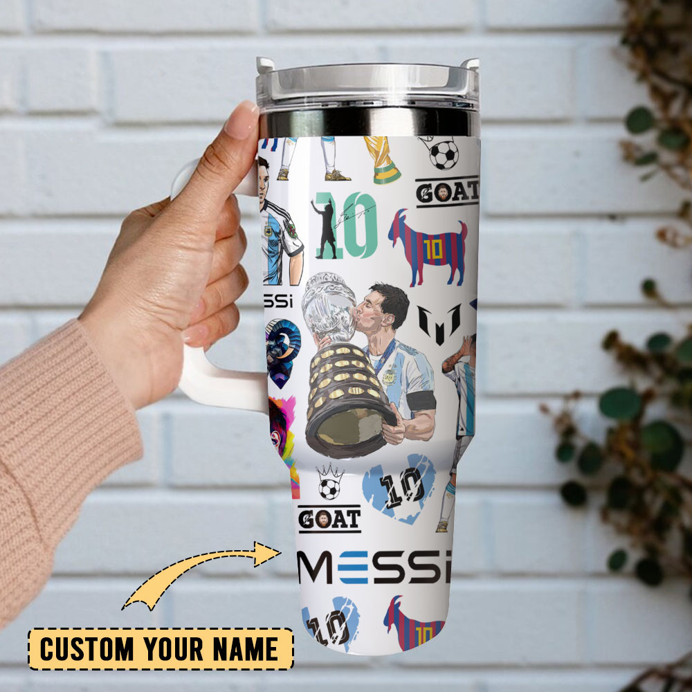 Messi Soccer Custom Stanley Cup 40 oz 30 oz Tumbler With Handle
